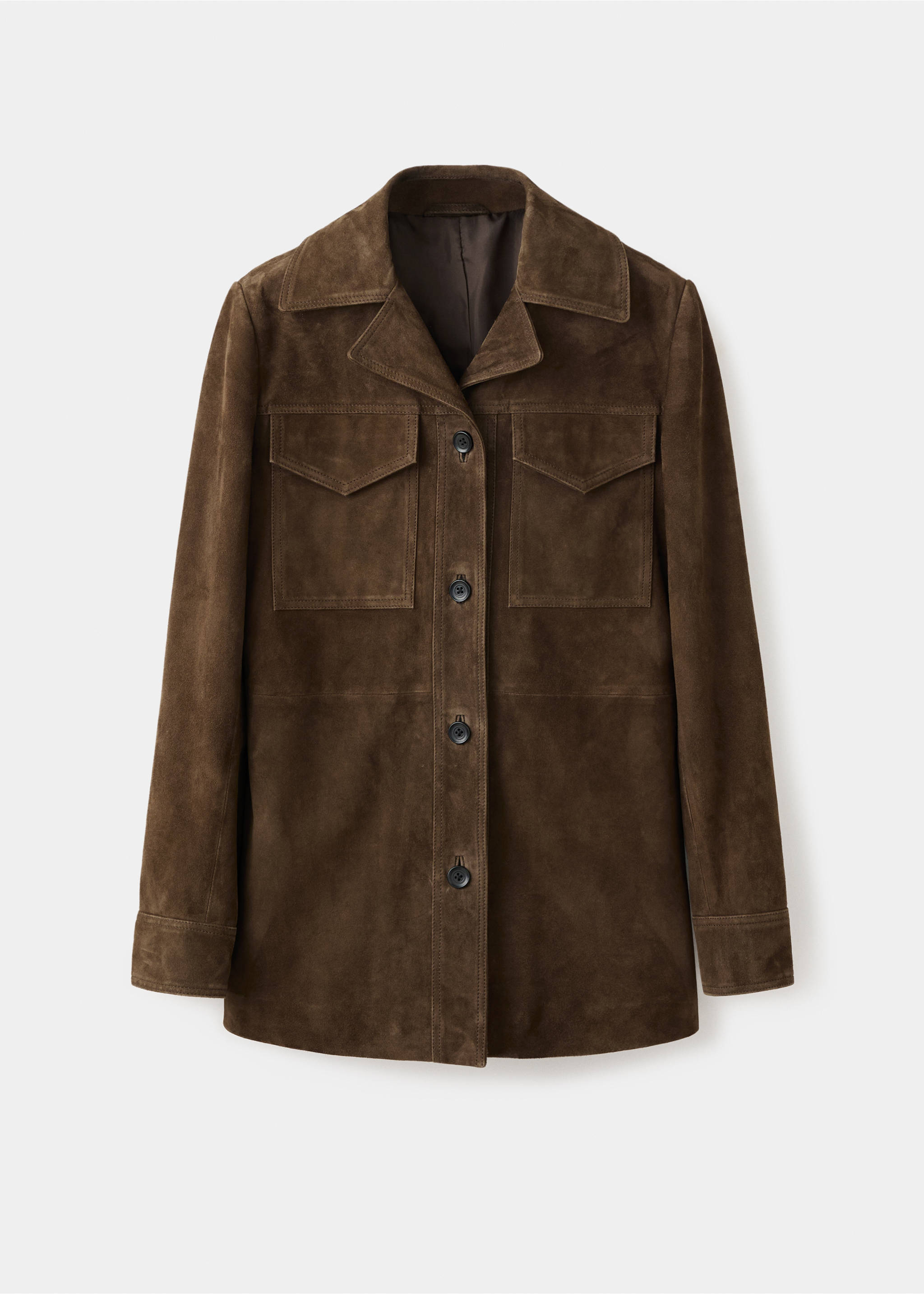 100% suede jacket with pockets - Article without model, Khaki. Ref: 17036345-00.