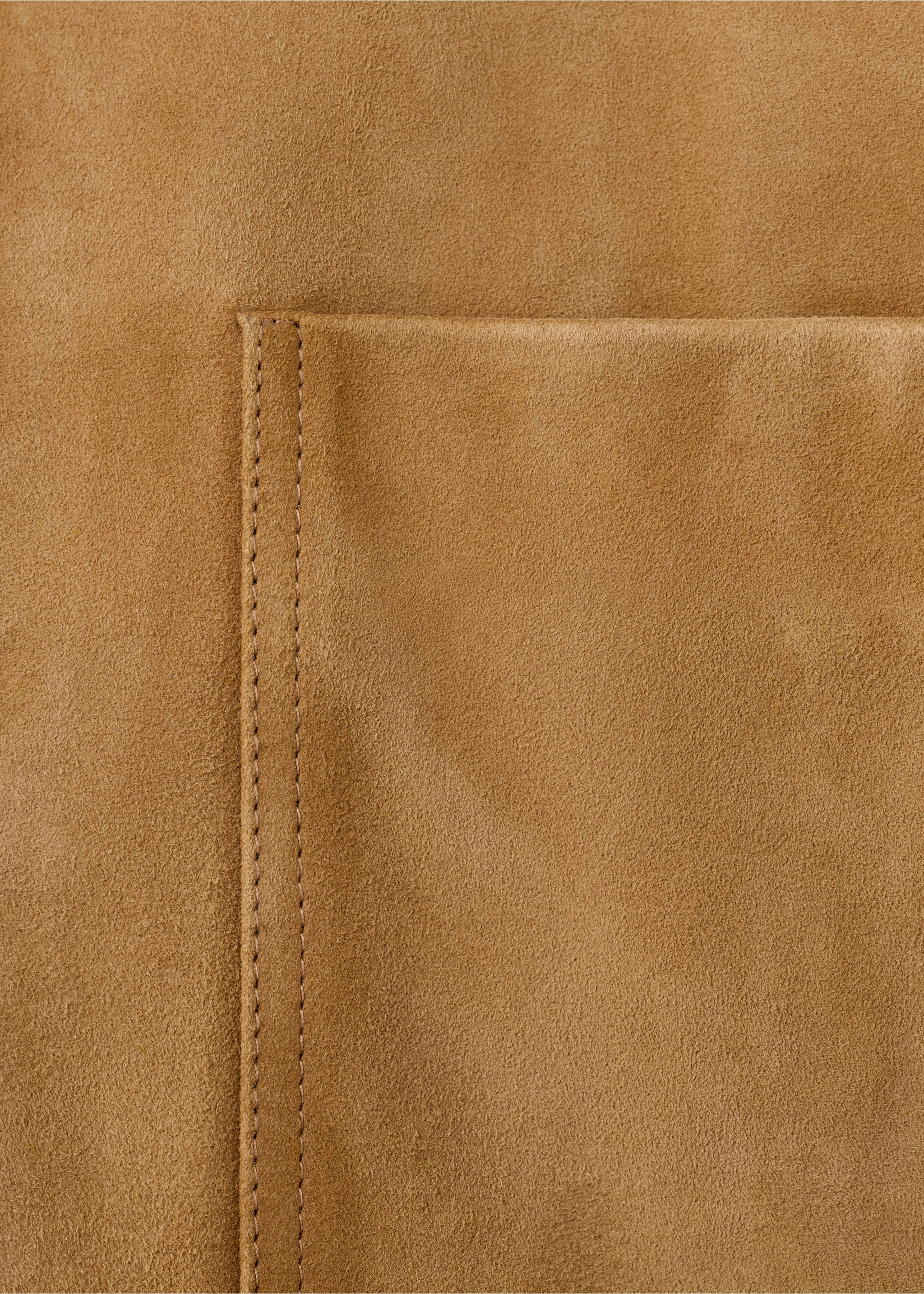 Suede jacket with buttons - Details of the article 0, Ochre. Ref: 17036346-00.
