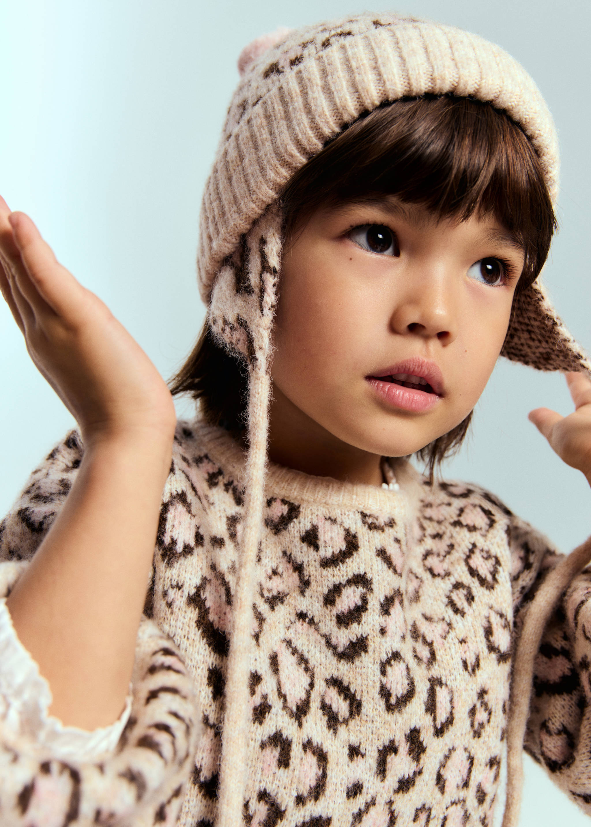 Leopardenmütze mit Bommel - Allgemeine Ansicht