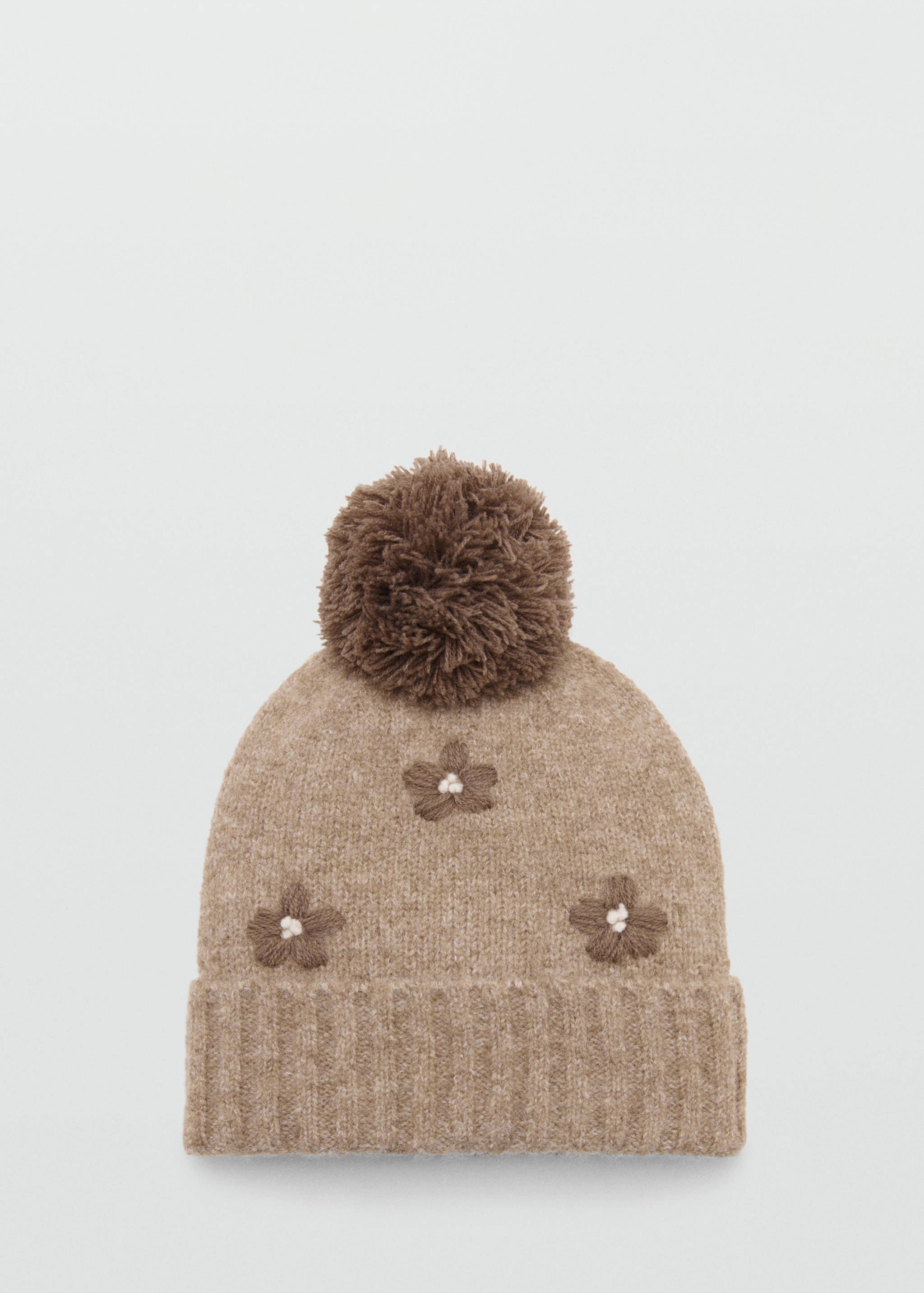 Bonnet à fleurs à pompon - Article sans modèle