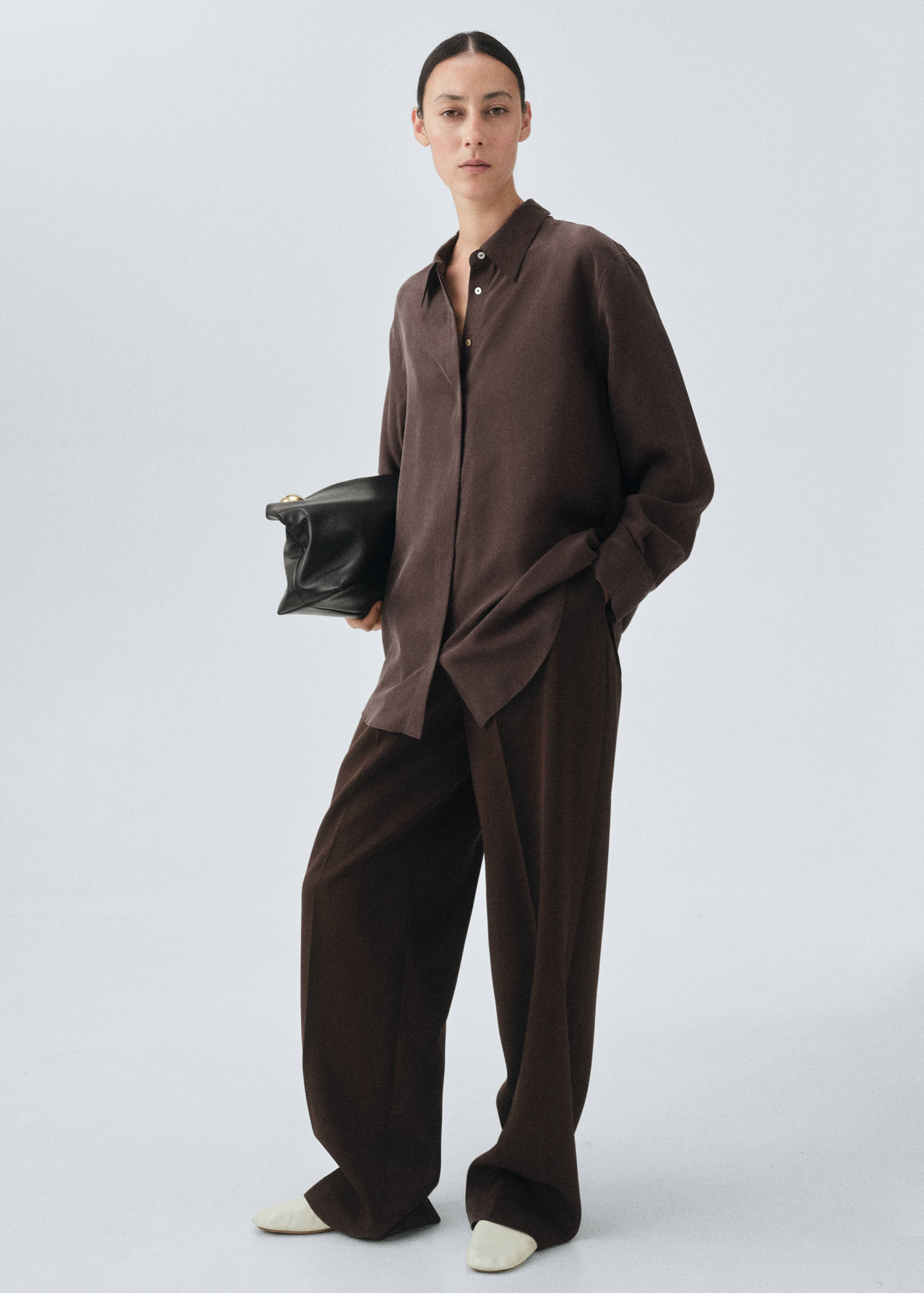 Oversize-Hemd aus 100% Seide - Allgemeine Ansicht