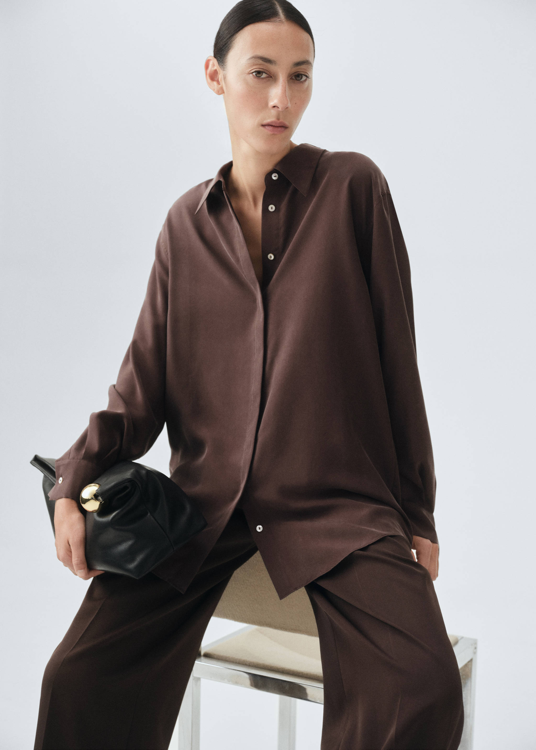 Oversize-Hemd aus 100% Seide - Detail des Artikels 2