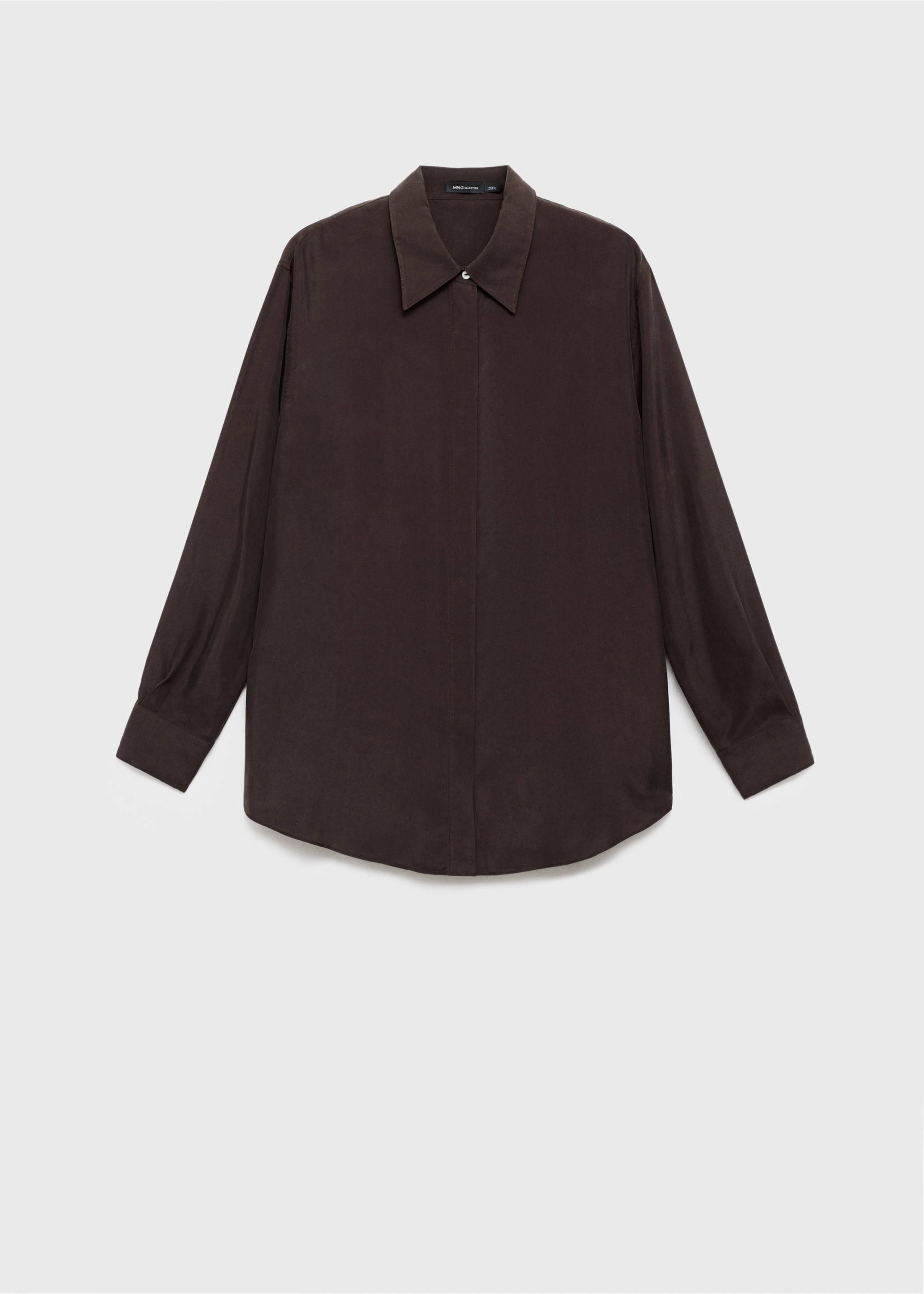 Oversize-Hemd aus 100% Seide - Artikel ohne Model, Schokolade. Ref: 17036351-00.