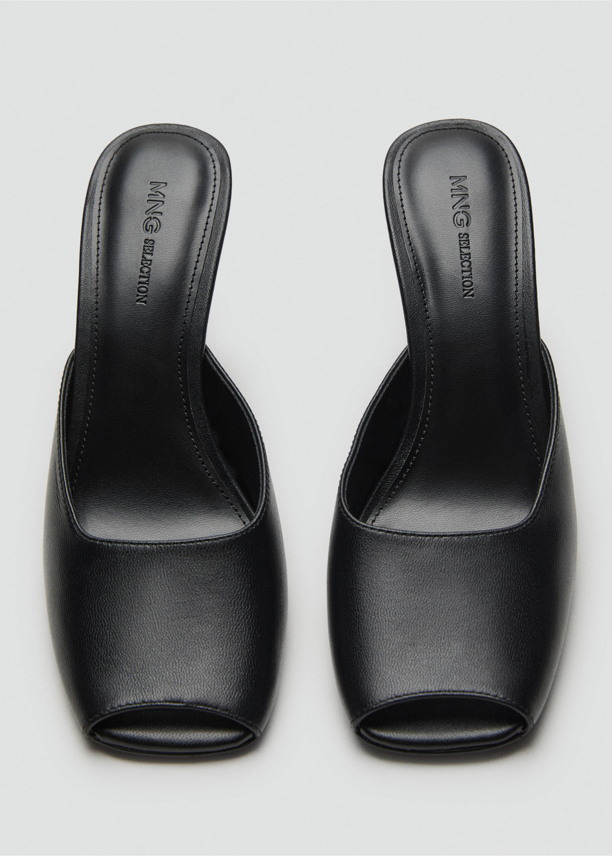 Open-toe leather shoes - Details of the article 2, Black. Ref: 17036355-00.