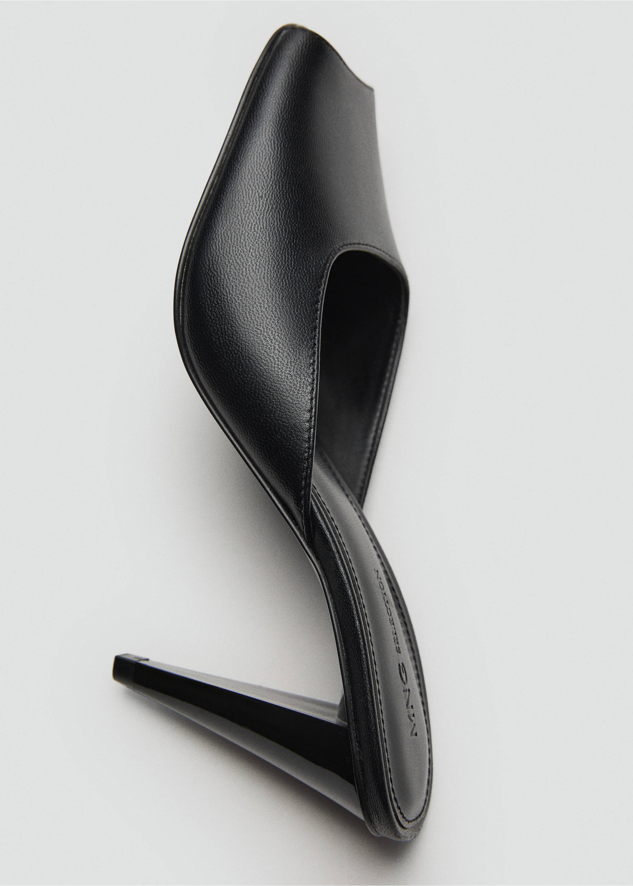Open-toe leather shoes - Details of the article 3, Black. Ref: 17036355-00.
