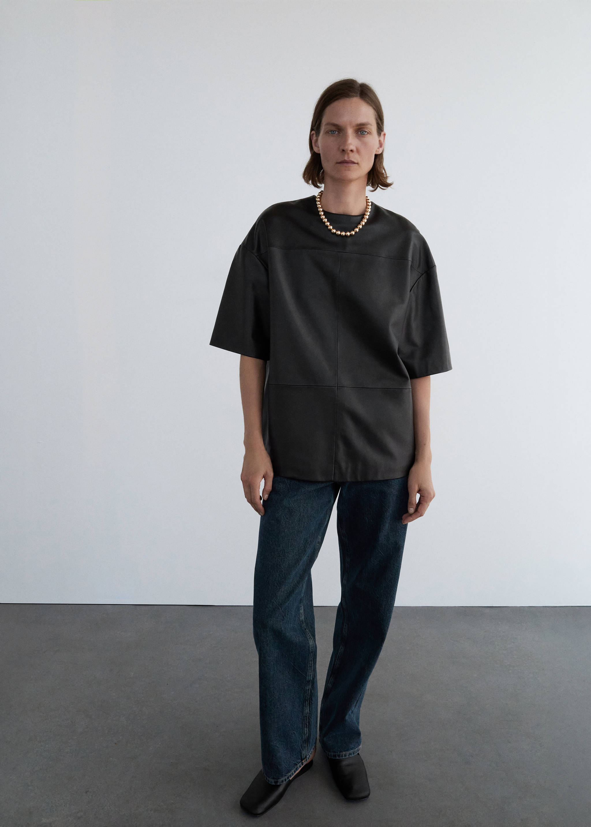 100% leather oversized t-shirt - General plane