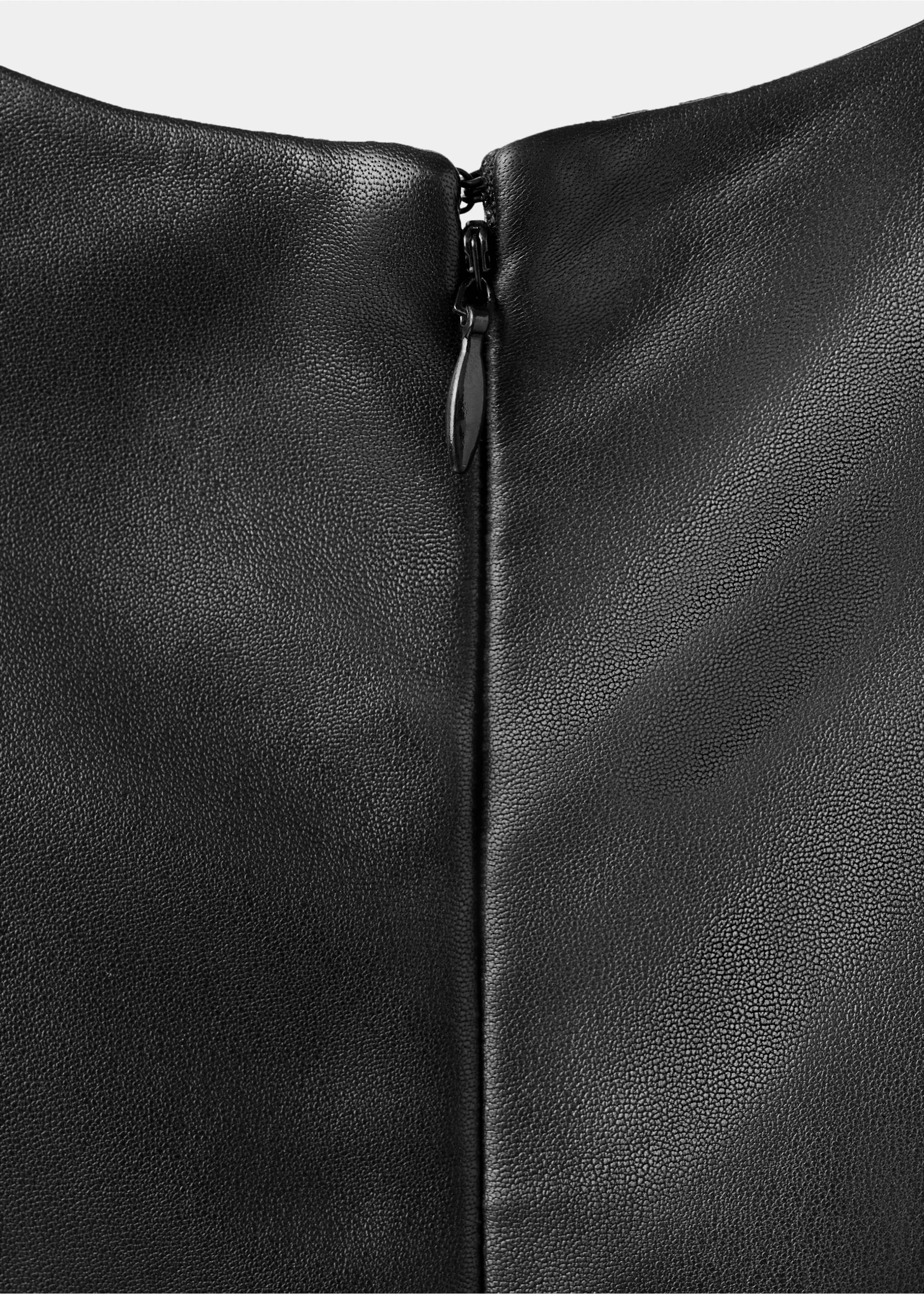 100% leather oversized t-shirt - Details of the article 0, Black. Ref: 17036358-00.