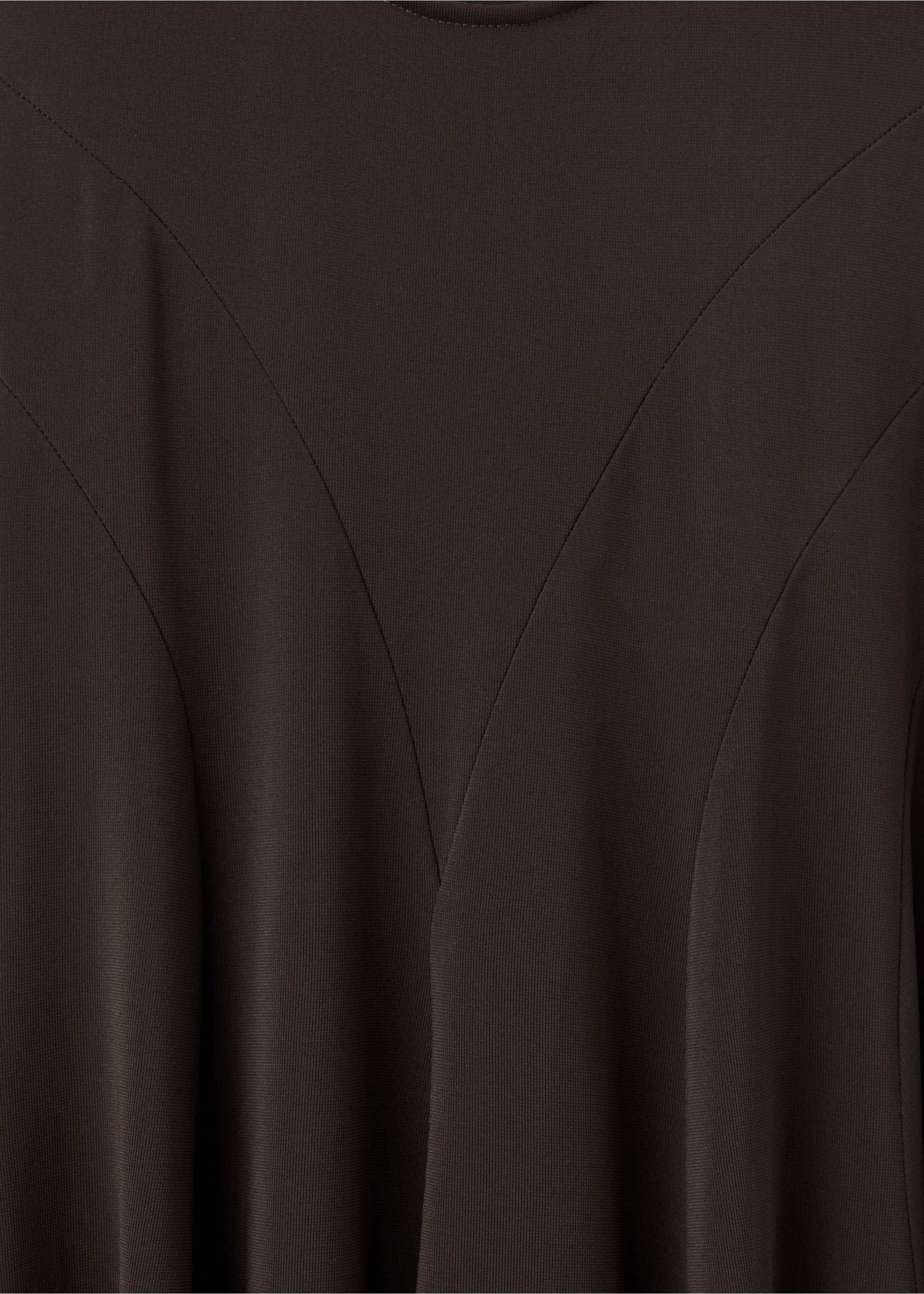 Godet dress with back opening - Details of the article 8, Brown. Ref: 17036359-00.