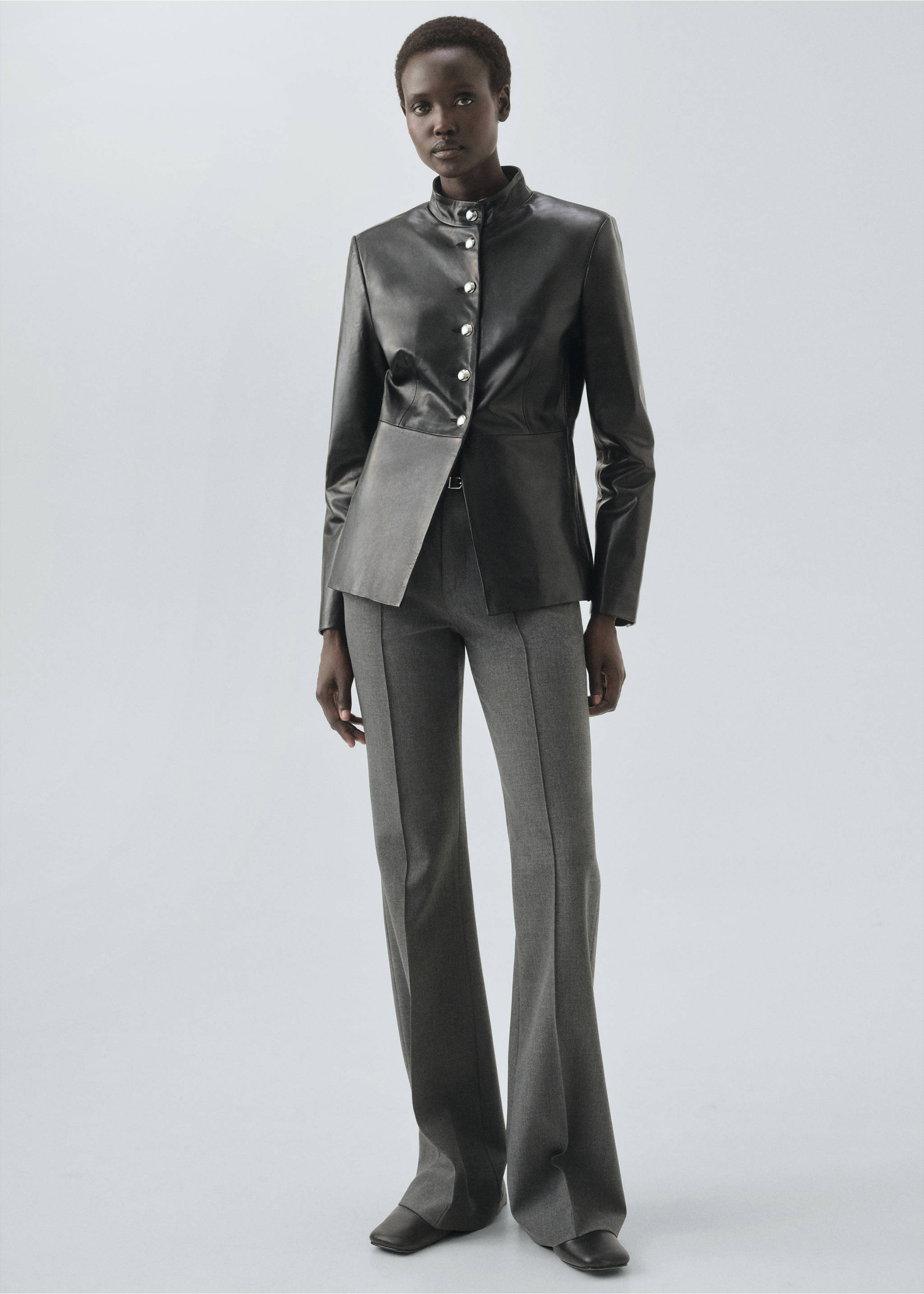 Belt straight-fit trousers - General plane, Grey. Ref: 17036360-00.