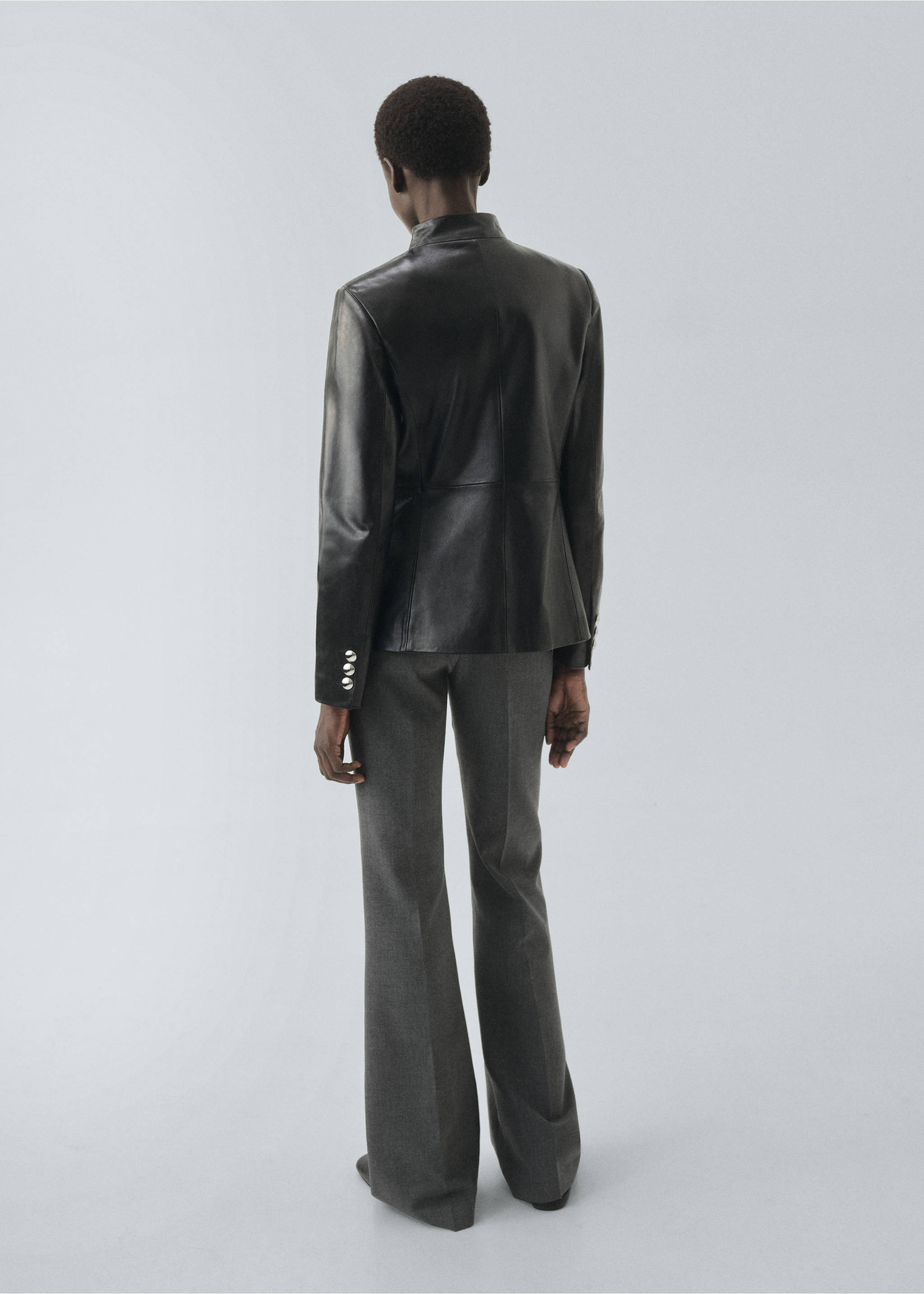 Belt straight-fit trousers - Reverse of the article, Grey. Ref: 17036360-00.
