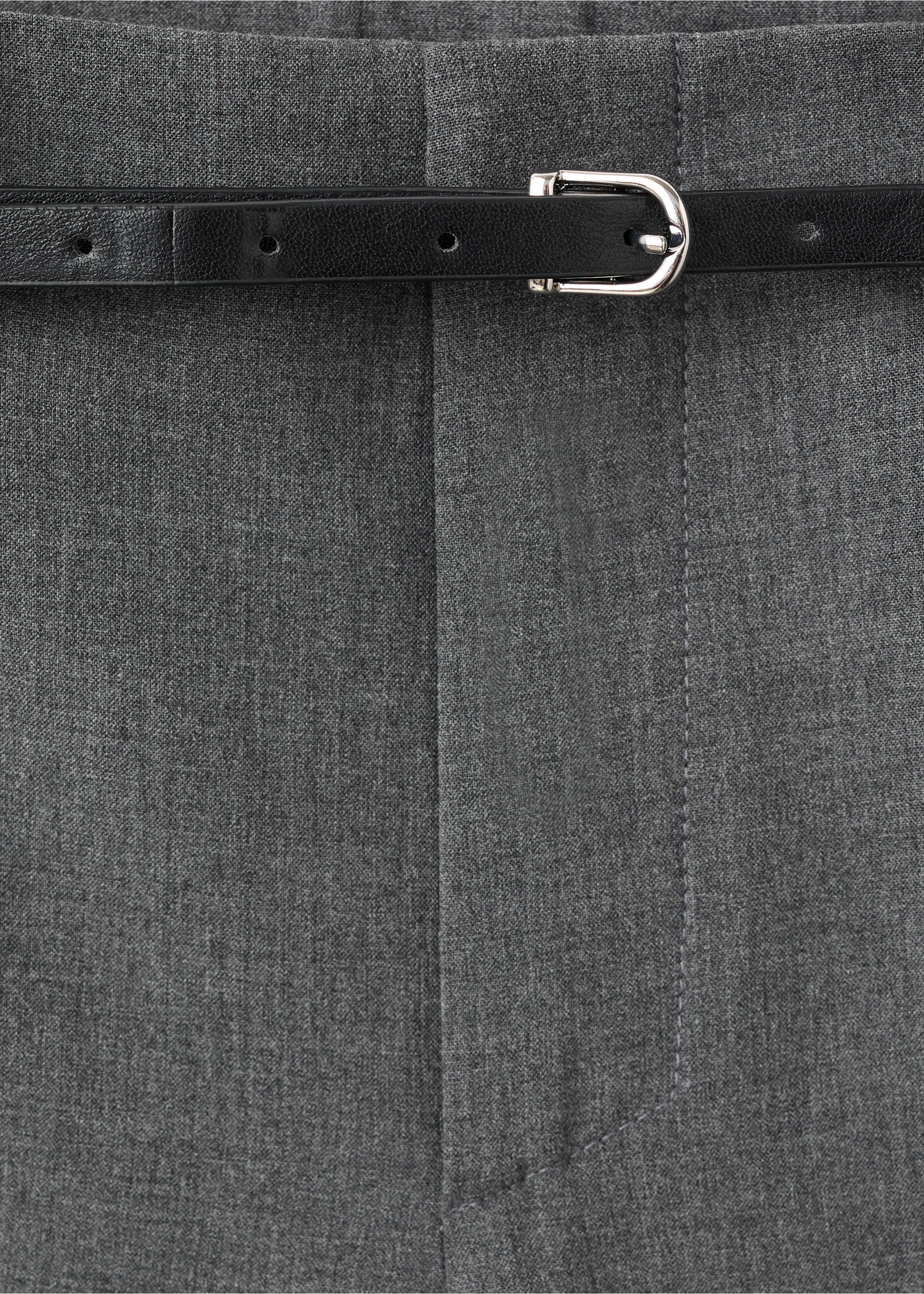Belt straight-fit trousers - Details of the article 8, Grey. Ref: 17036360-00.