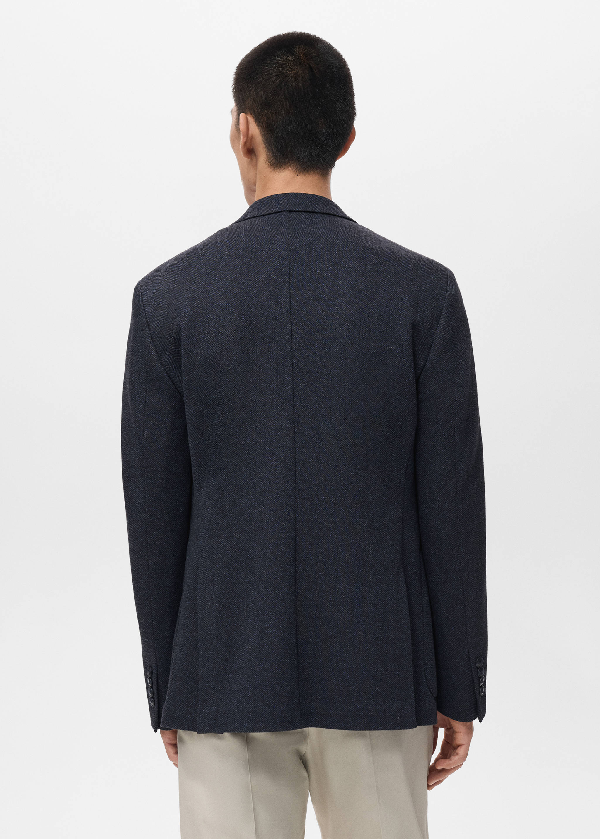 Slim-fit herringbone tailored jacket - Reverse of the article