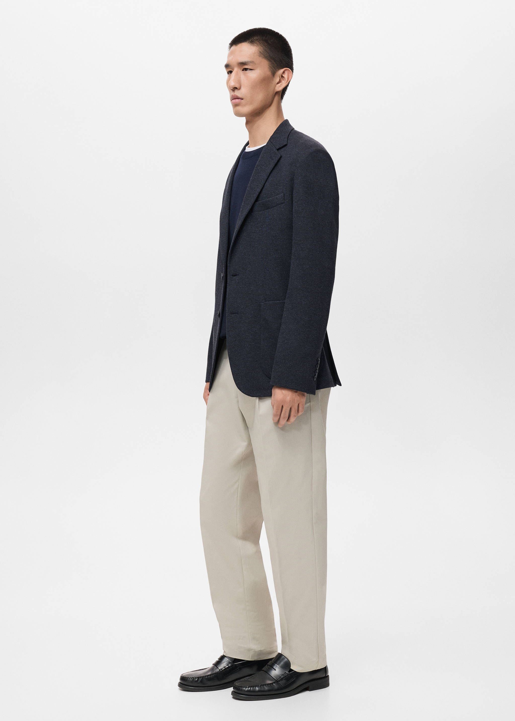 Slim-fit herringbone tailored jacket - Details of the article 2