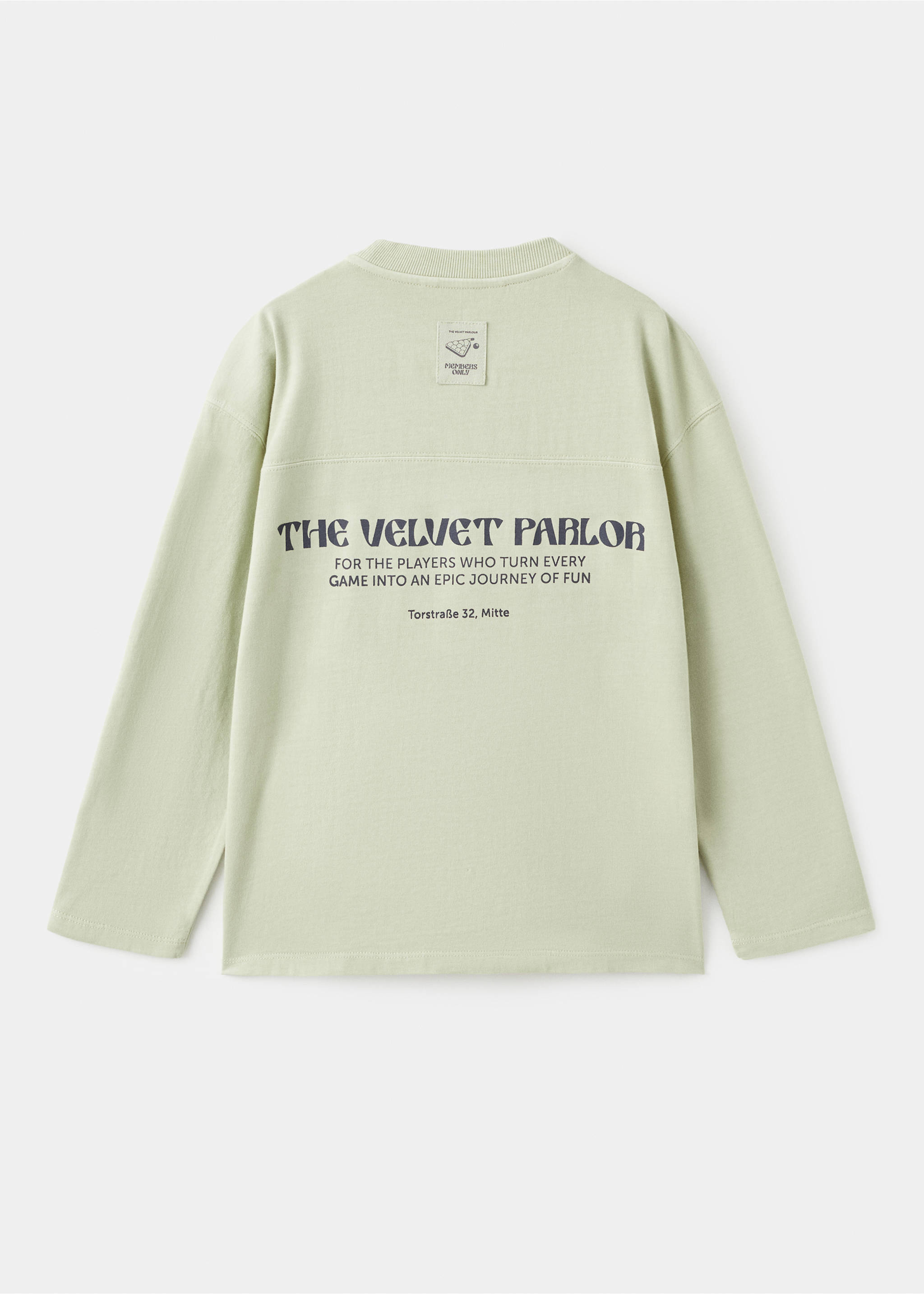 Printed cotton-blend t-shirt - Reverse of the article, Pastel Green. Ref: 17036729-00.