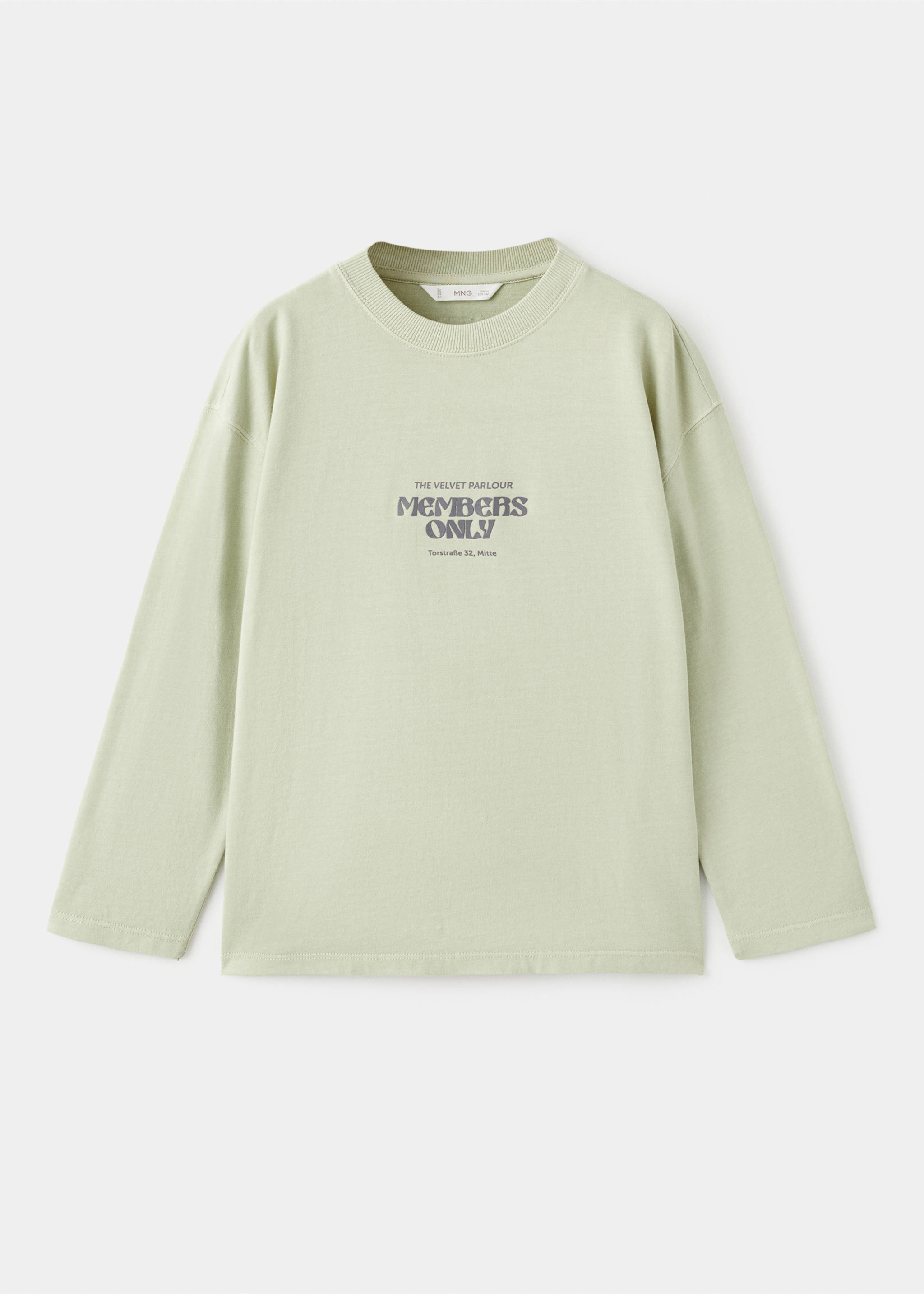 Printed cotton-blend t-shirt - Article without model, Pastel Green. Ref: 17036729-00.