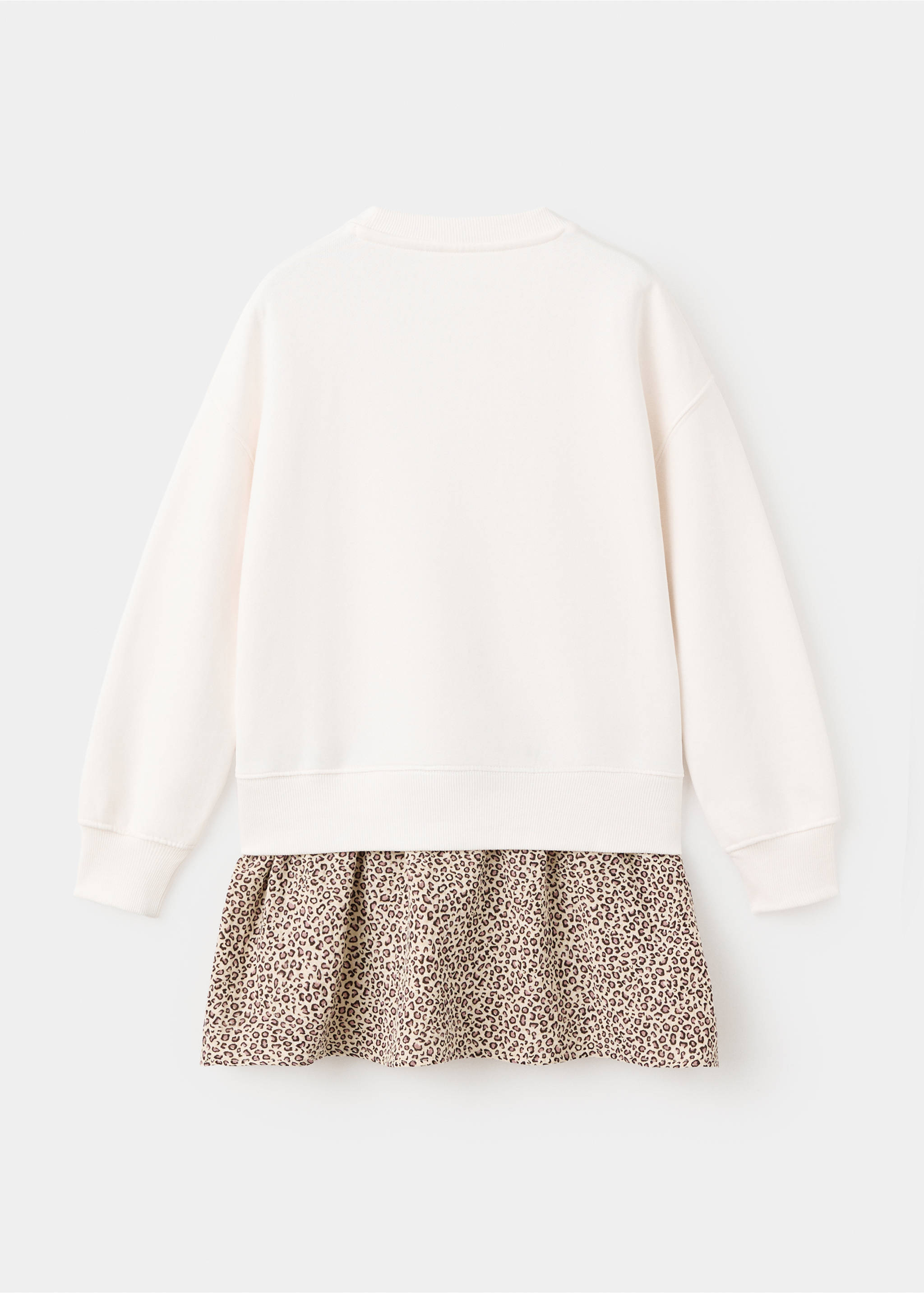 Robe effet sweat léopard - Verso de l’article, Blanc cassé. Ref: 17036730-00.