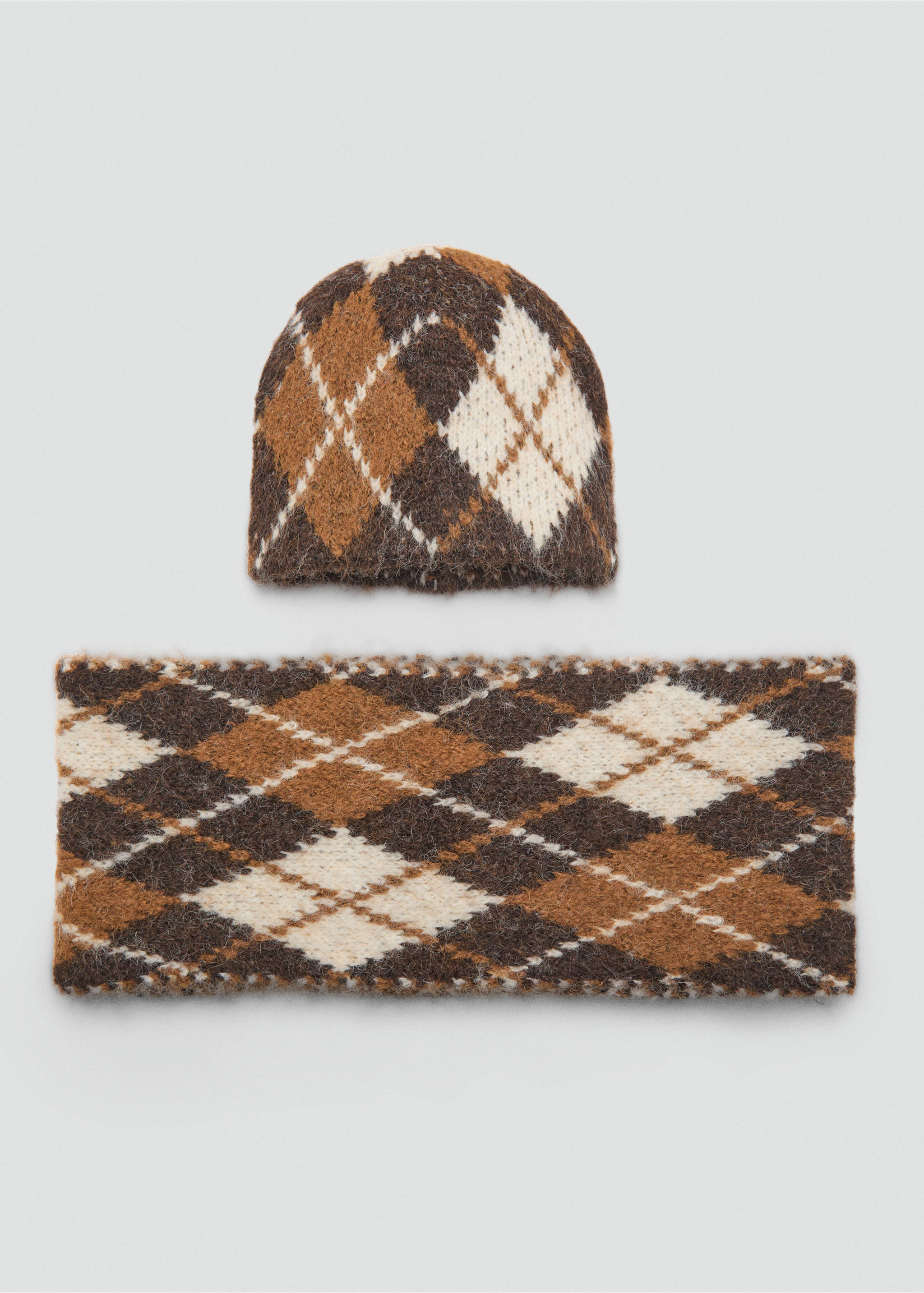 Chapeau à motifs de losanges - Détail de l'article 2, Marron. Ref: 17036737-00.