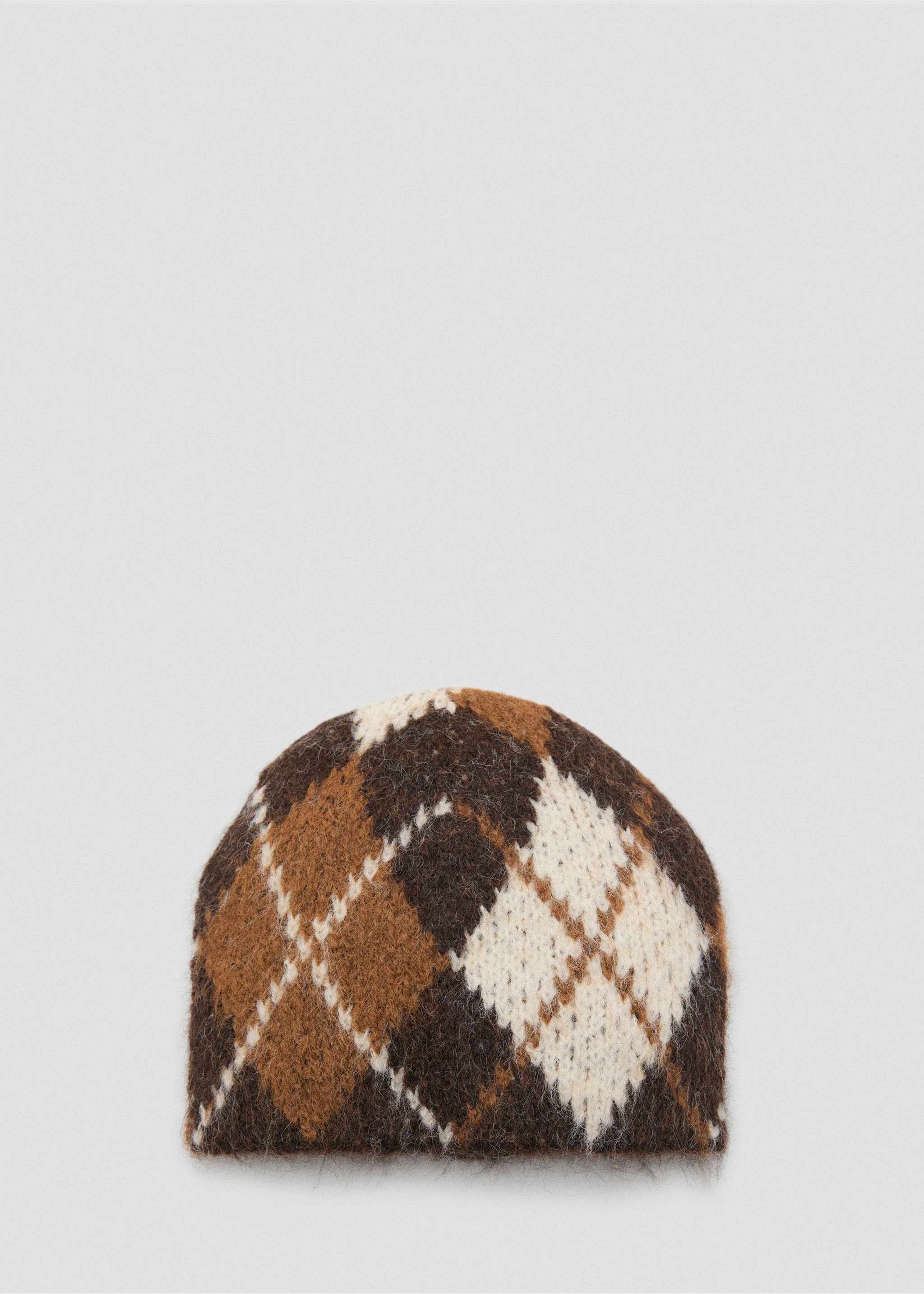 Argyle hat - Article without model, Brown. Ref: 17036737-00.