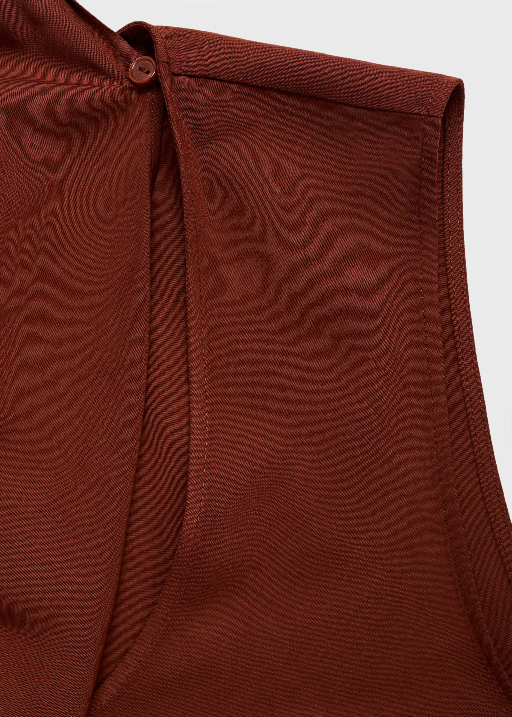 Blouse with foulard neckline - Details of the article 0, Russet. Ref: 17036740-00.