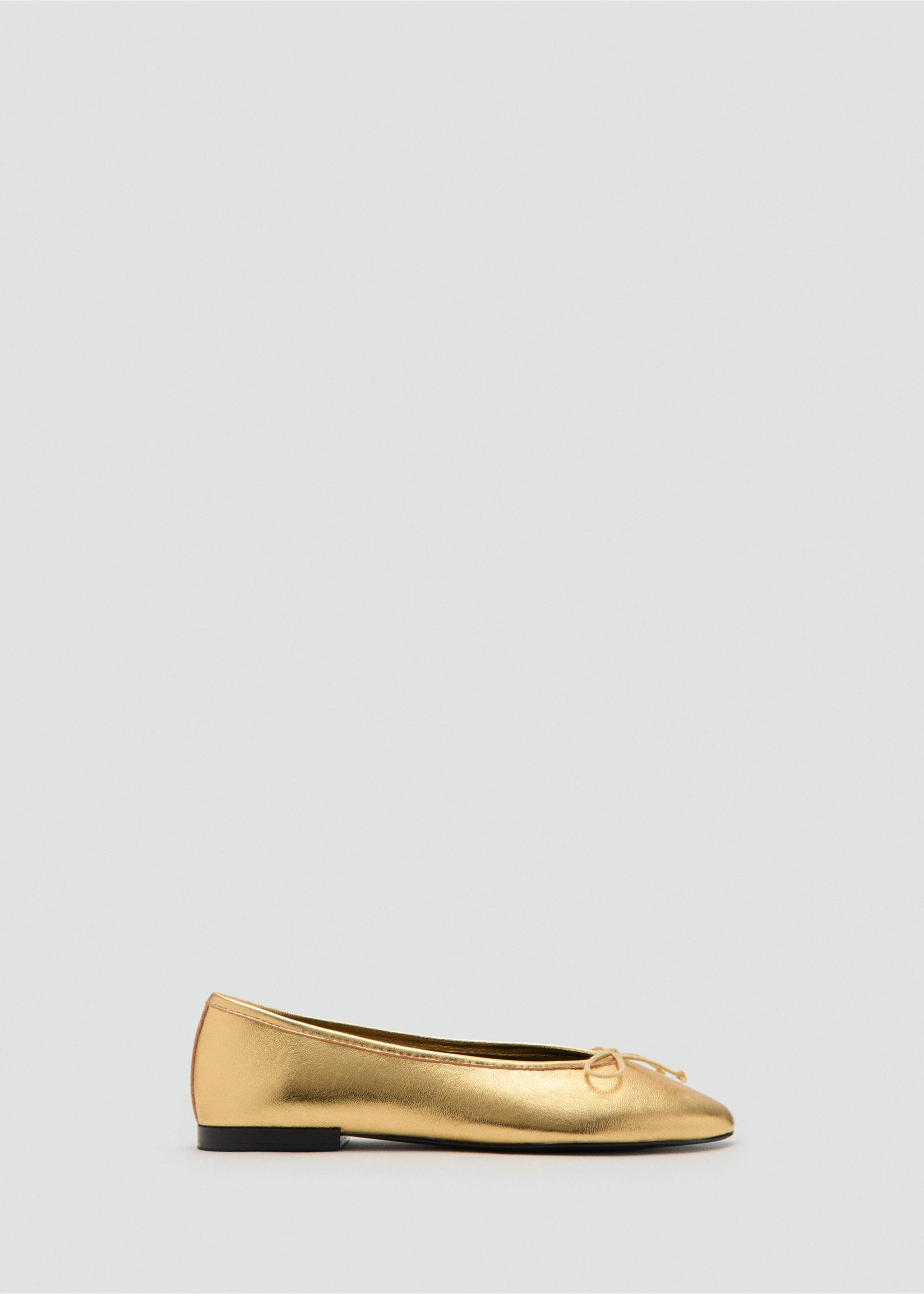Leather ballet flats with bow - Article without model, Gold. Ref: 17036741-00.