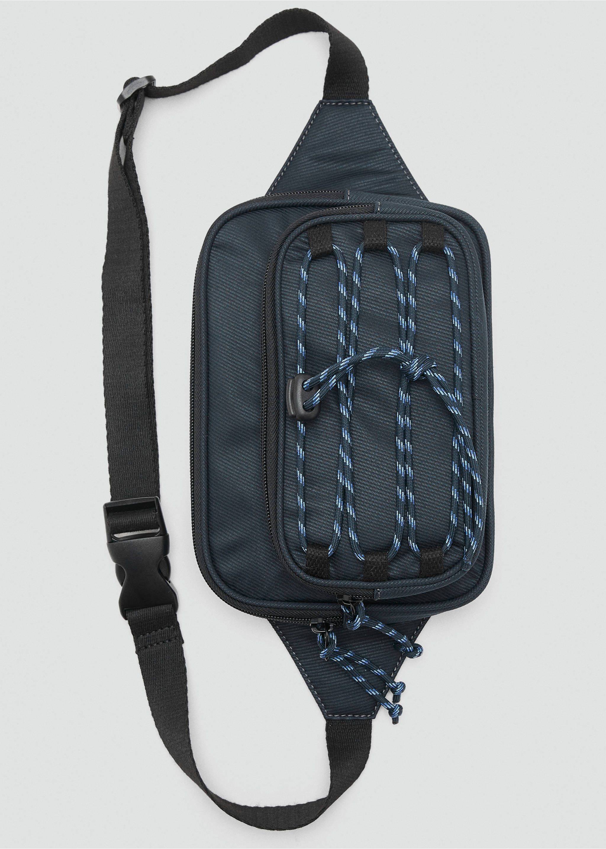 Fanny pack with cords - Details of the article 2, Navy. Ref: 17036742-00.