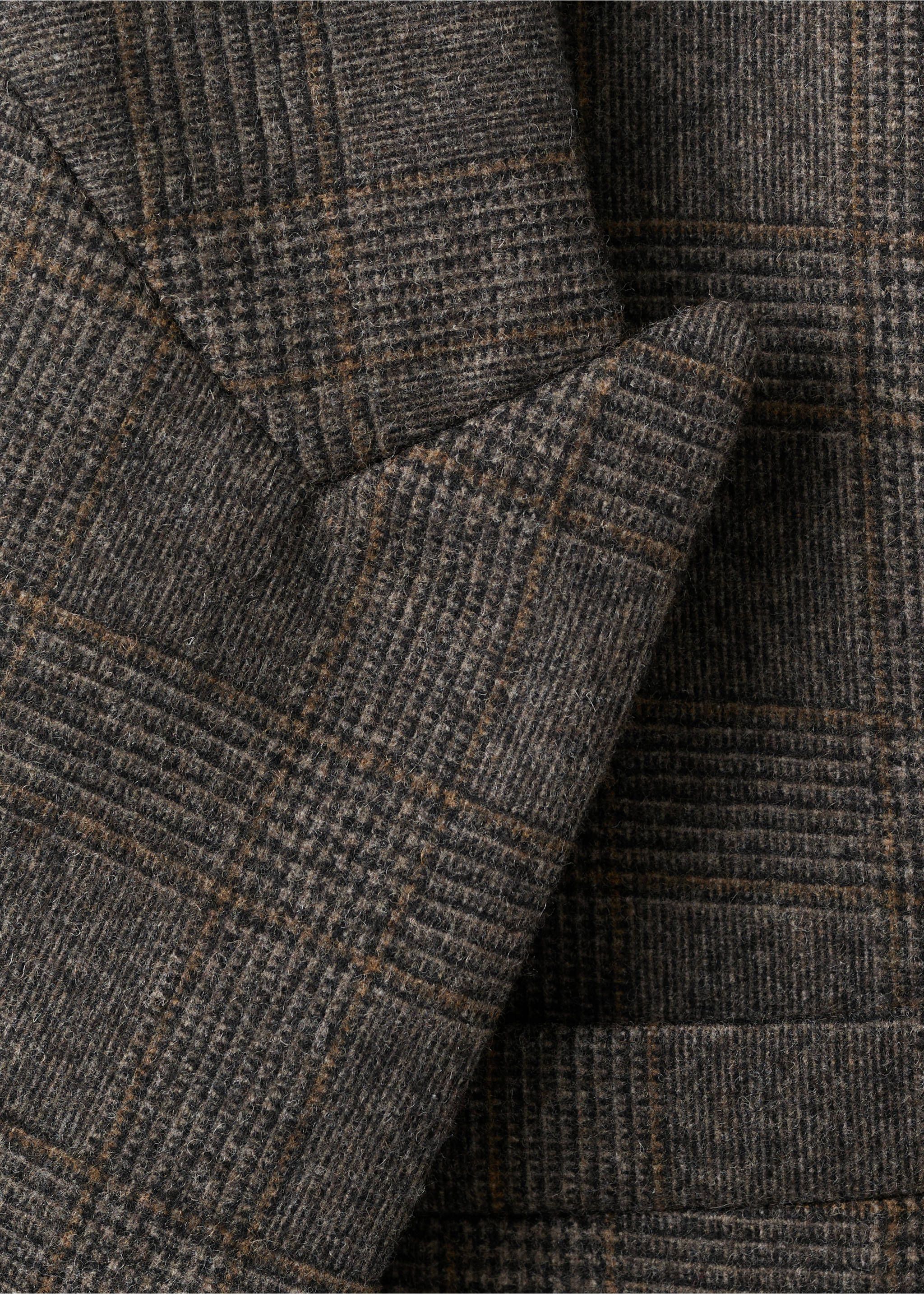 Micro houndstooth wool blazer - Details of the article 8, Brown. Ref: 17036746-00.