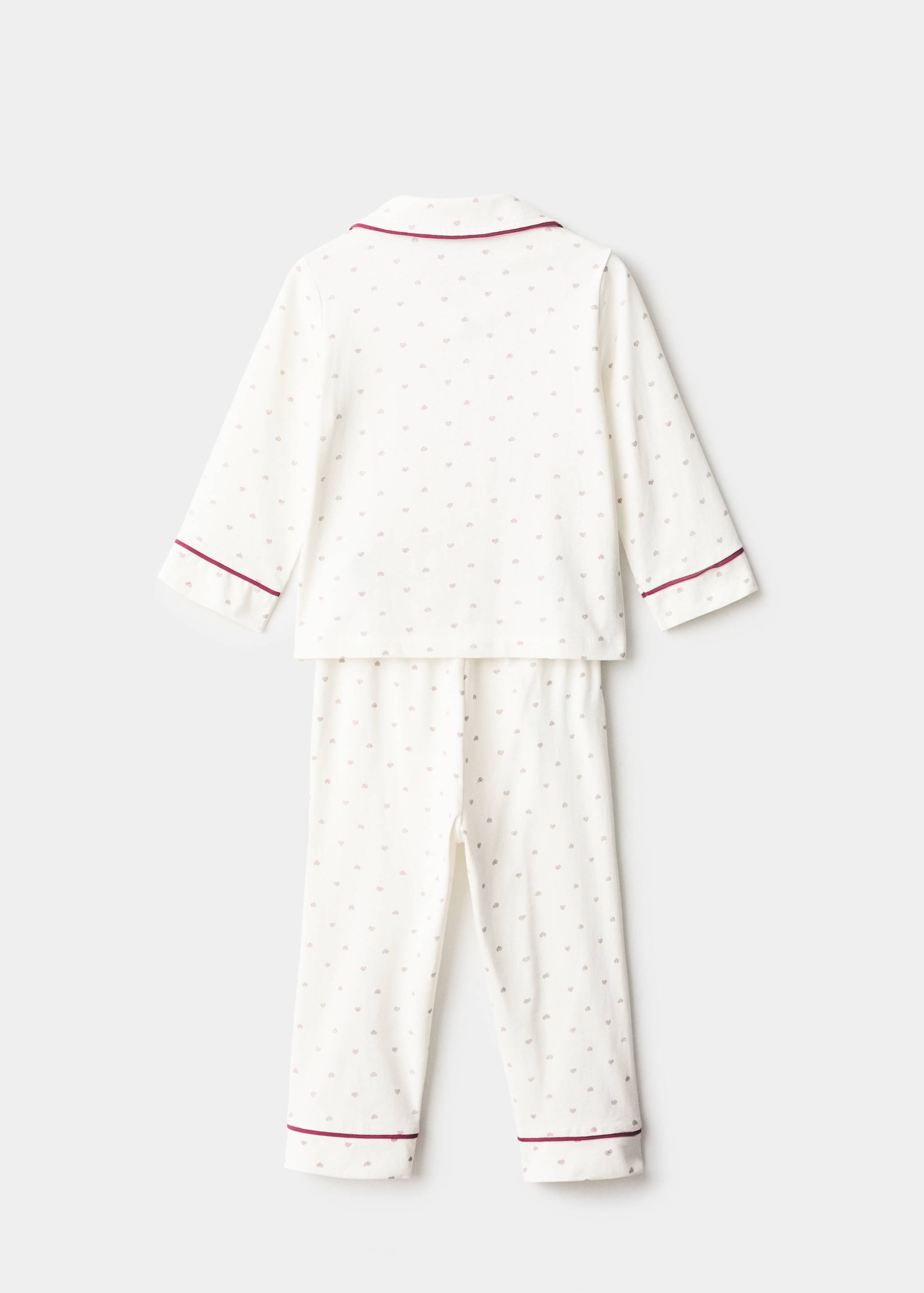 Langer Pyjama mit Herz-Motiv - Rückseite des Artikels