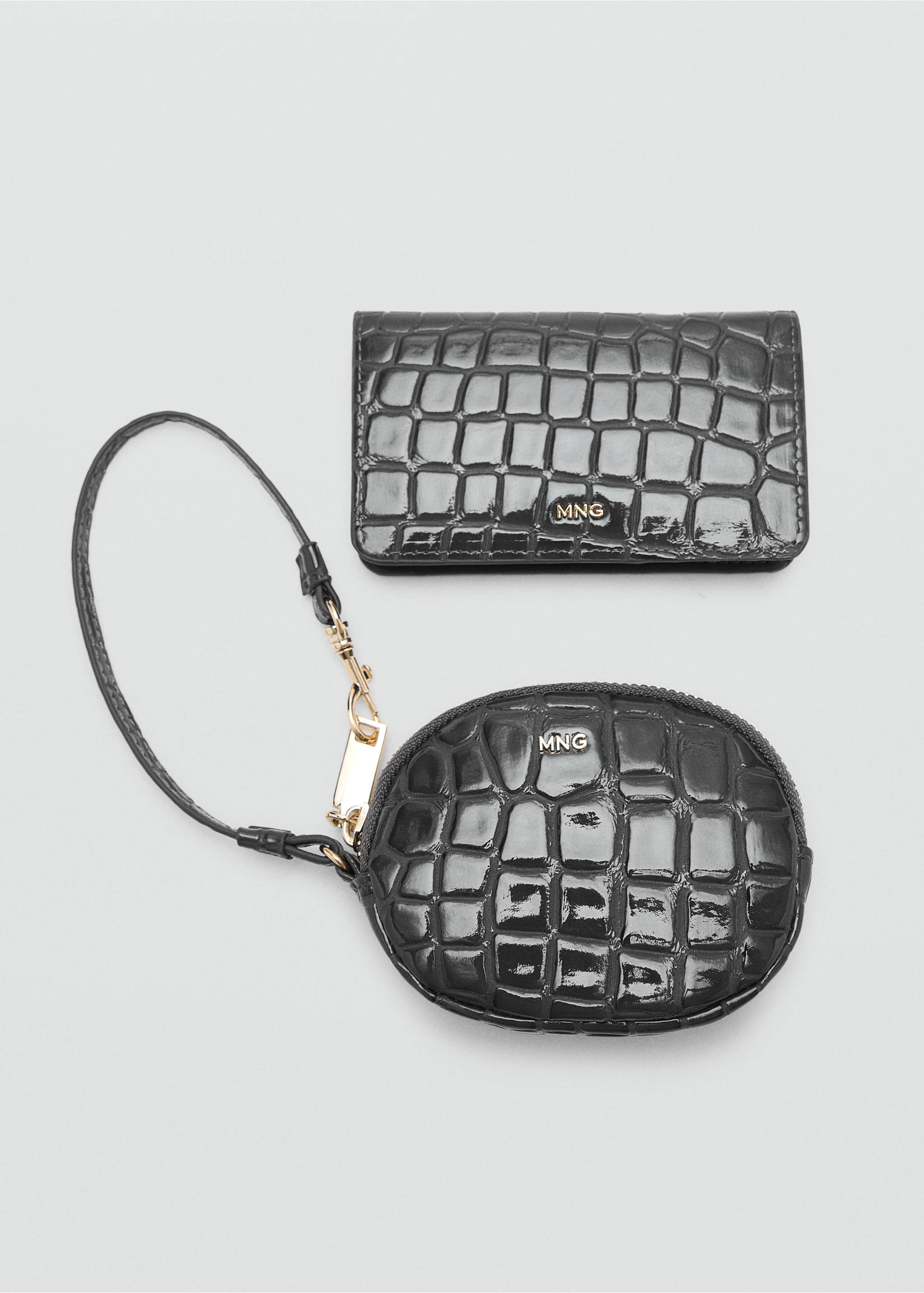 Shiny glitter coconut keychain wallet - Details of the article 2, Grey. Ref: 17037130-00.