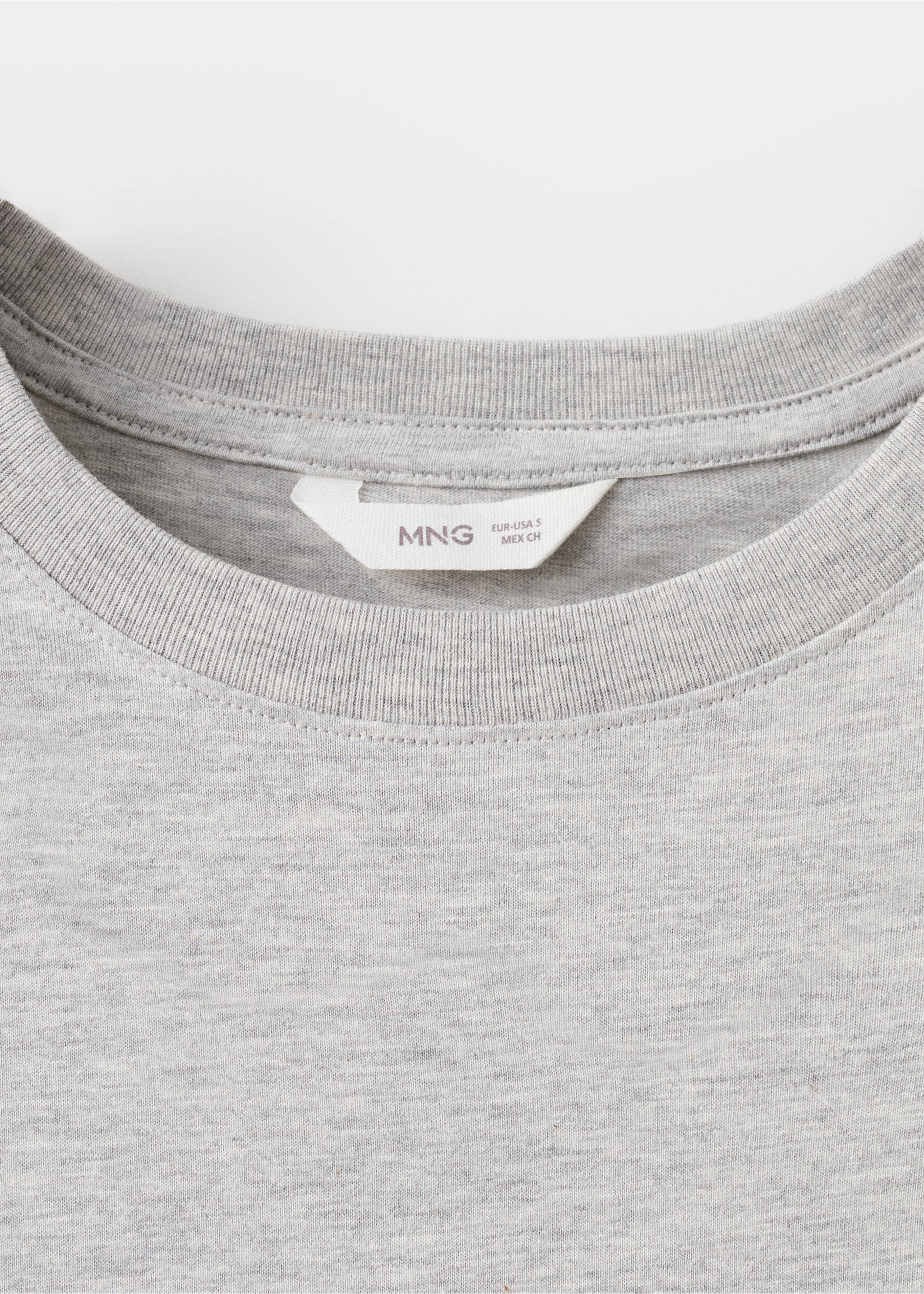 Printed cotton-blend T-shirt - Details of the article 8, Medium Heather Grey. Ref: 17037762-00.