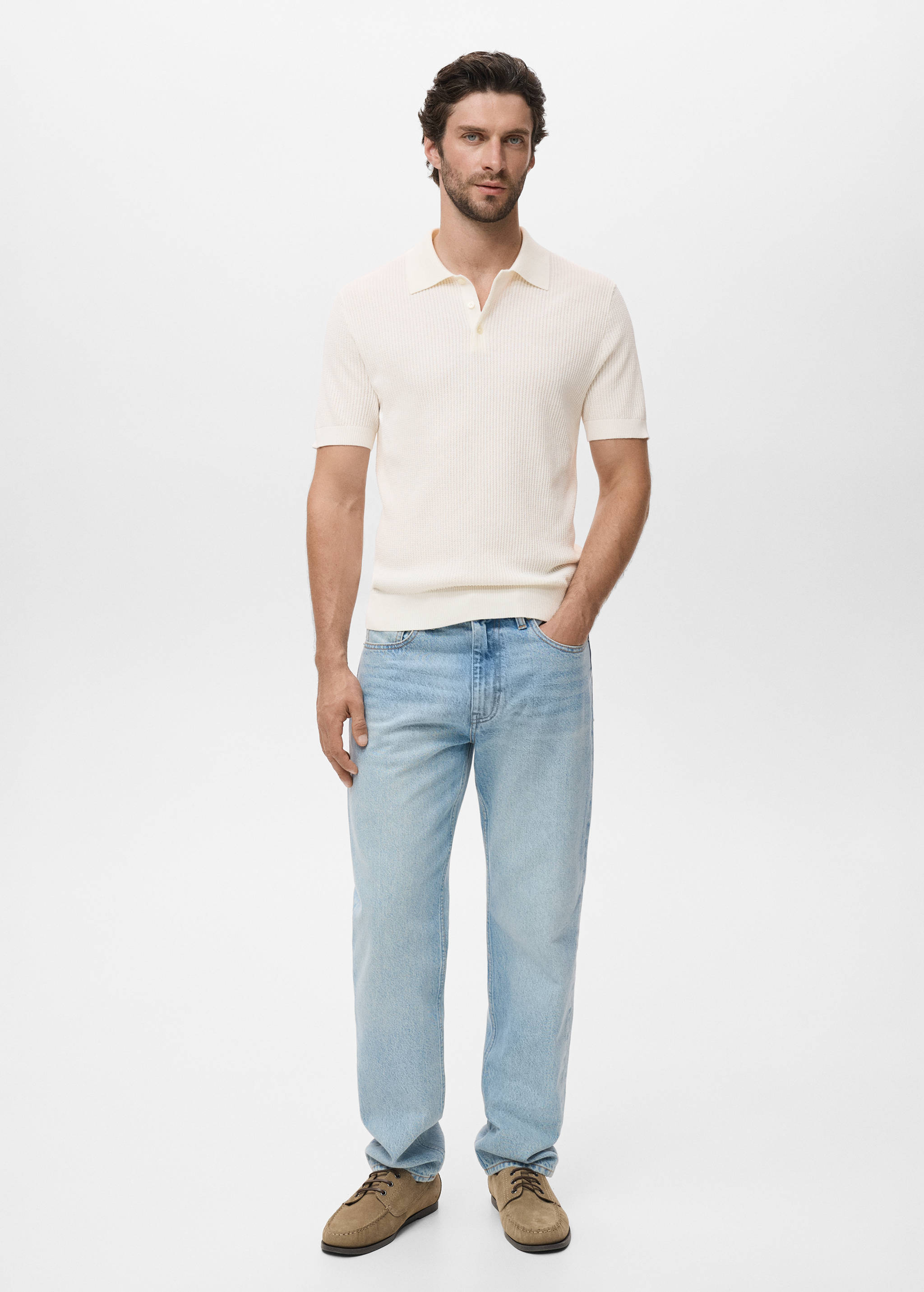 Polo maille côtelée - Plan général