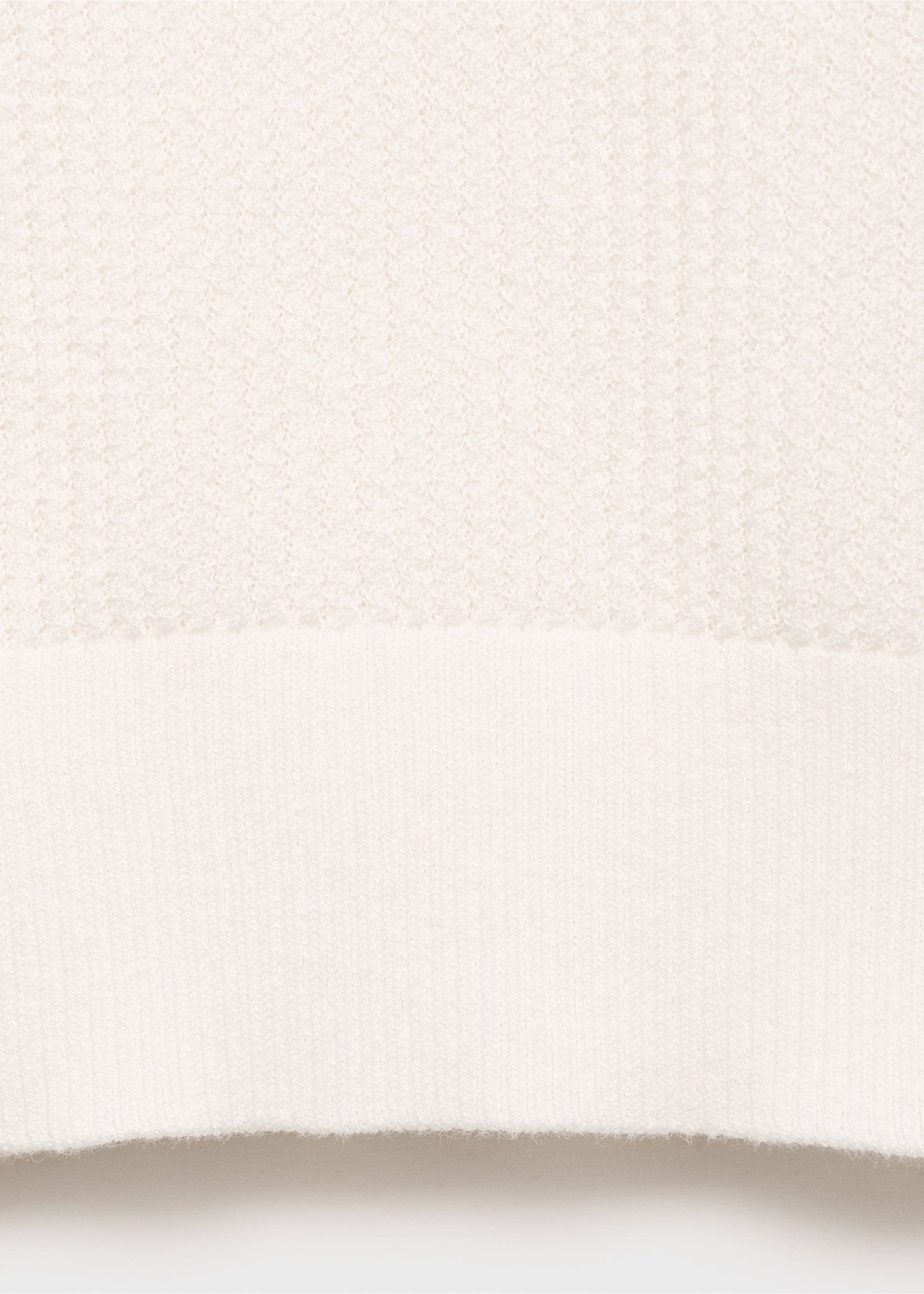 Polo maille côtelée - Détail de l'article 0, Blanc cassé. Ref: 17037763-00.