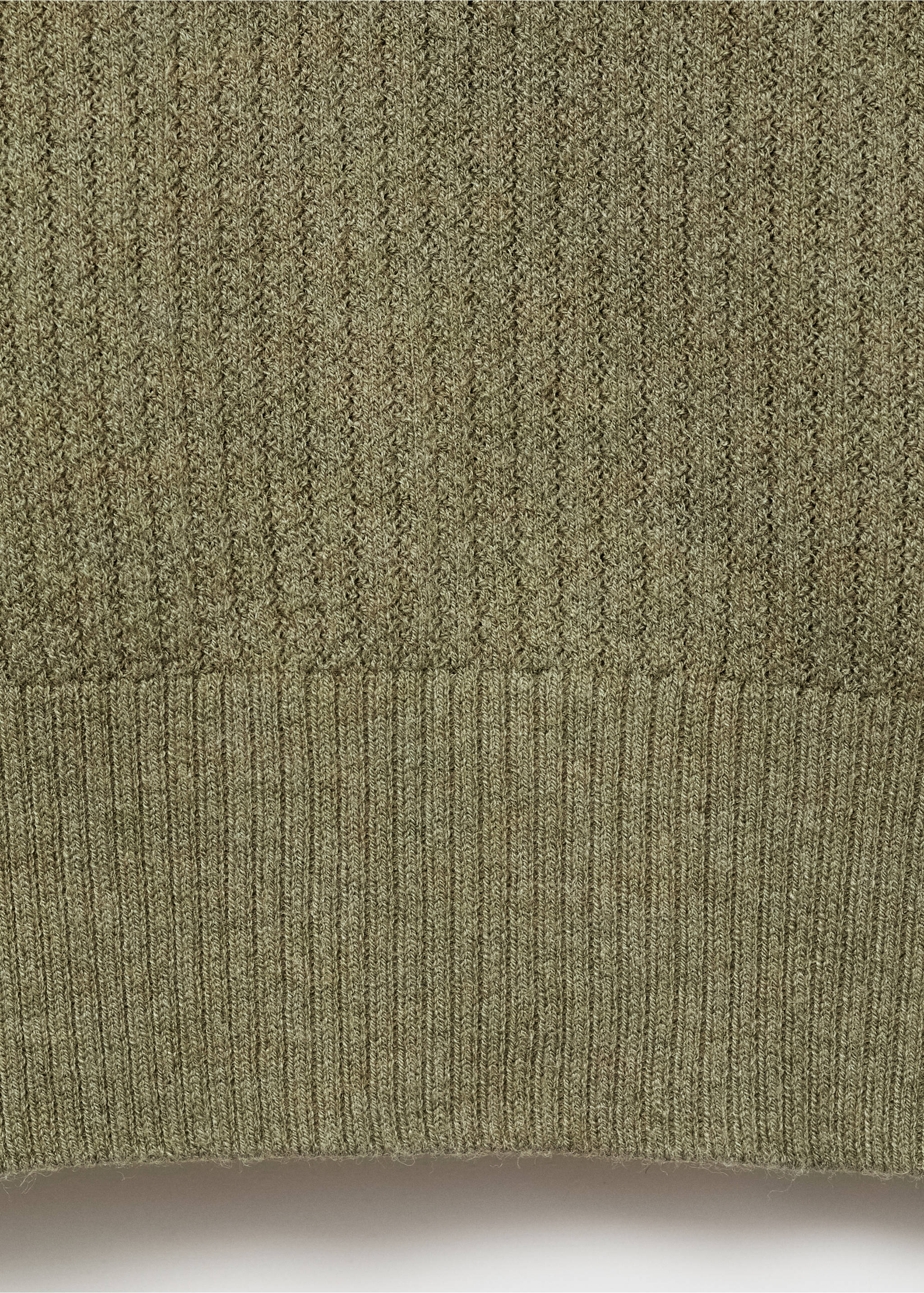 Ribbed knit polo shirt - Details of the article 0, Dark Green. Ref: 17037763-00.