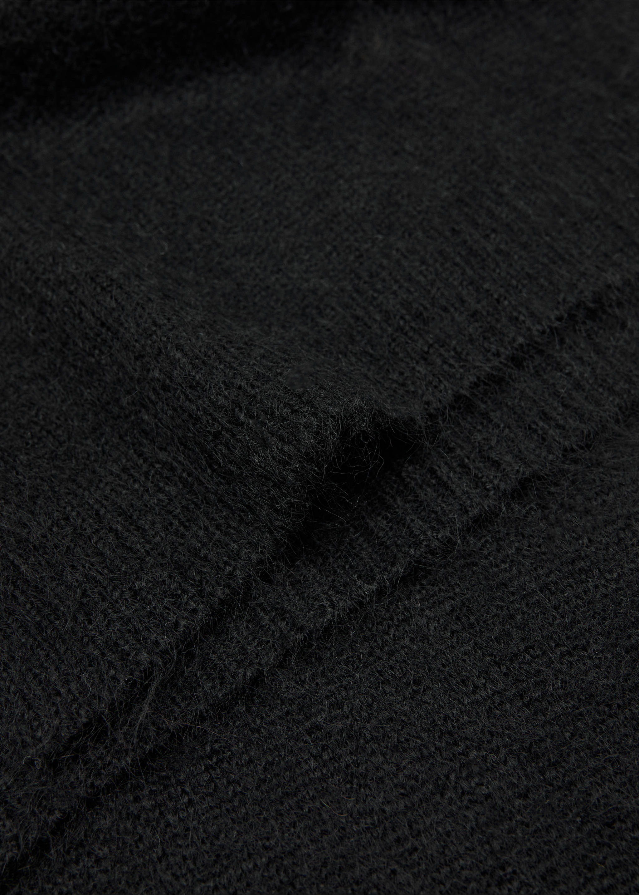 Plain knitted scarf - Medium plane, Black. Ref: 17037766-00.