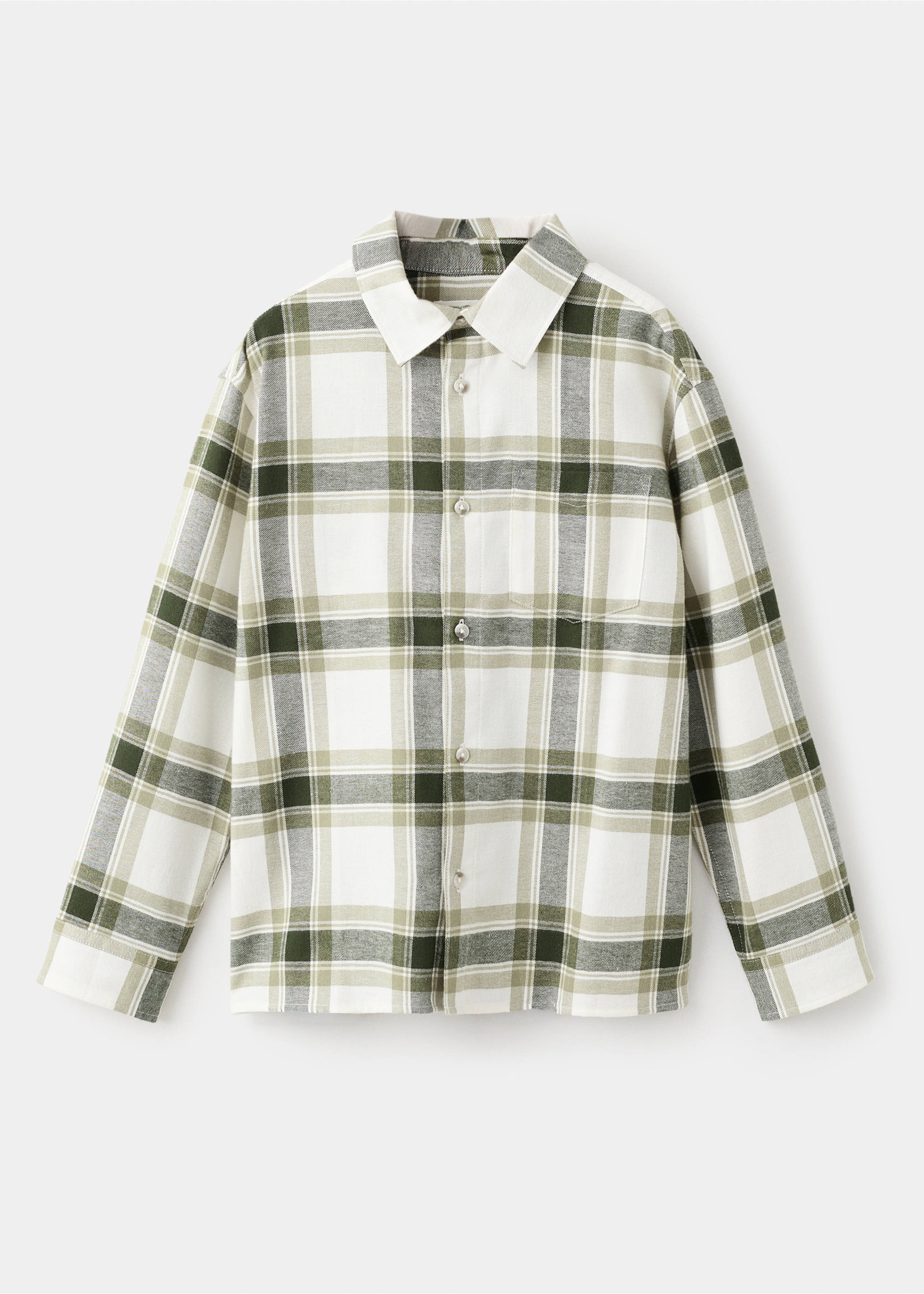 Cotton check shirt - Article without model, Khaki. Ref: 17037767-00.
