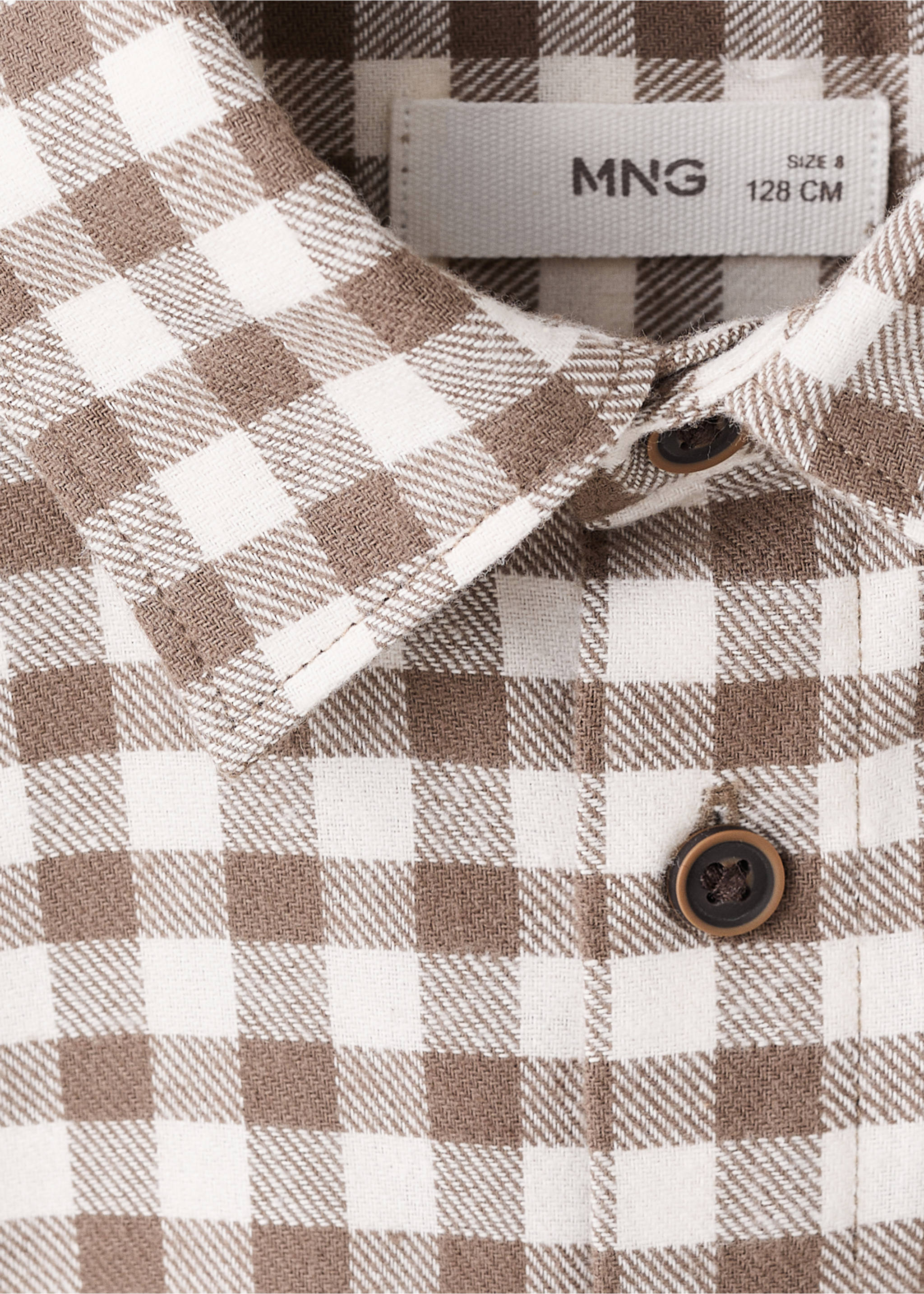 Checked print shirt - Details of the article 8, Brown. Ref: 17037768-00.