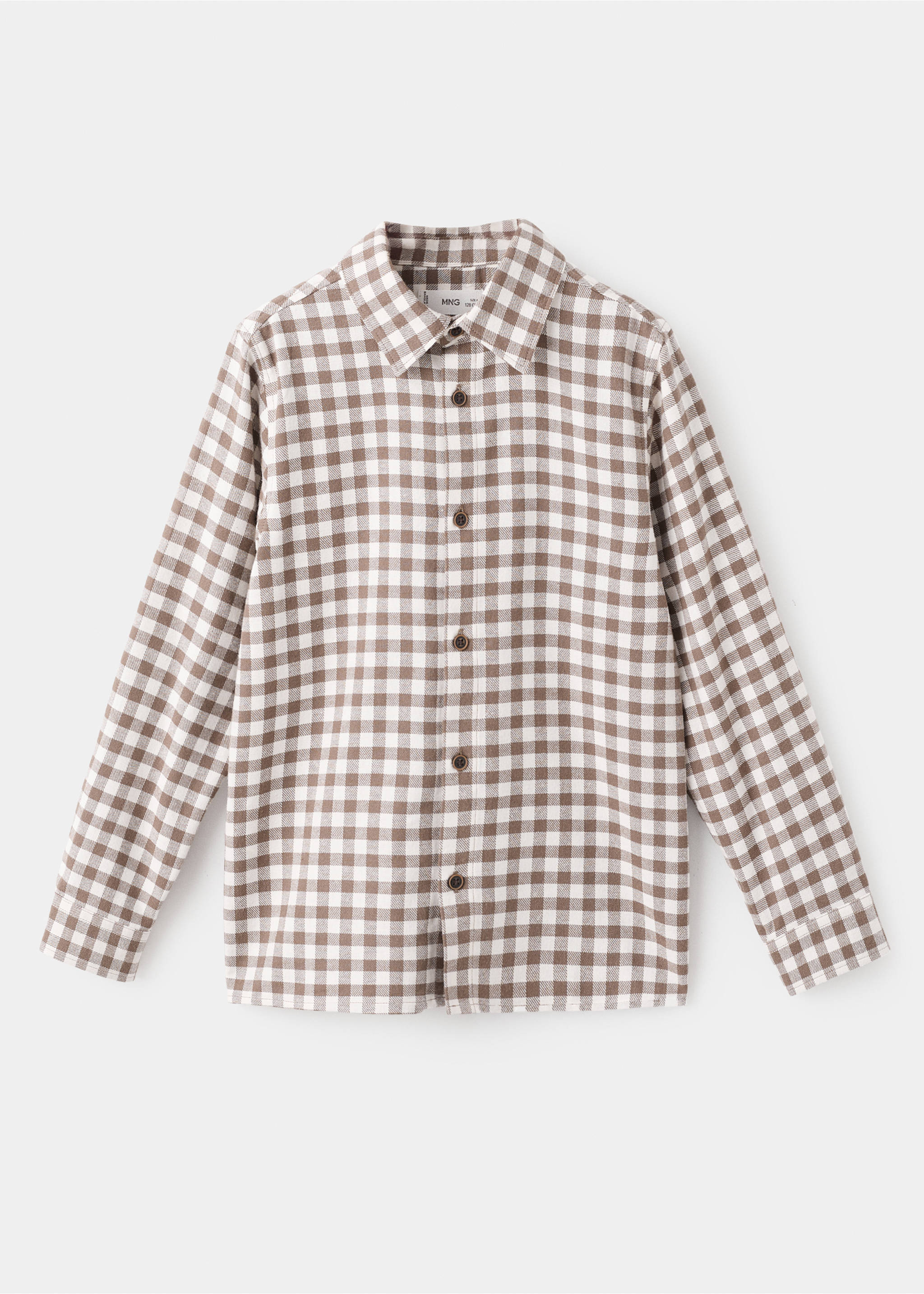 Checked print shirt - Article without model, Brown. Ref: 17037768-00.
