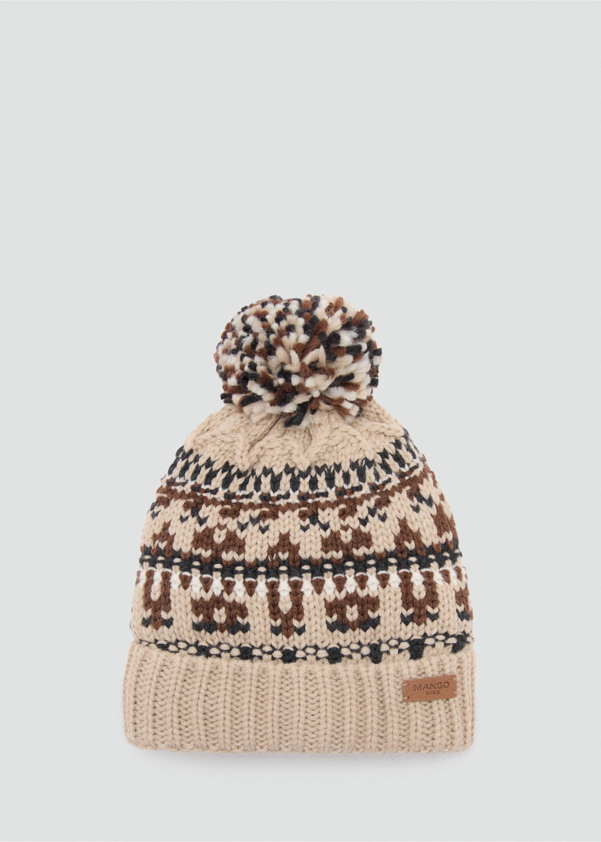 Bommelmütze aus Strick - Artikel ohne Model, Sandfarben. Ref: 17037777-00.