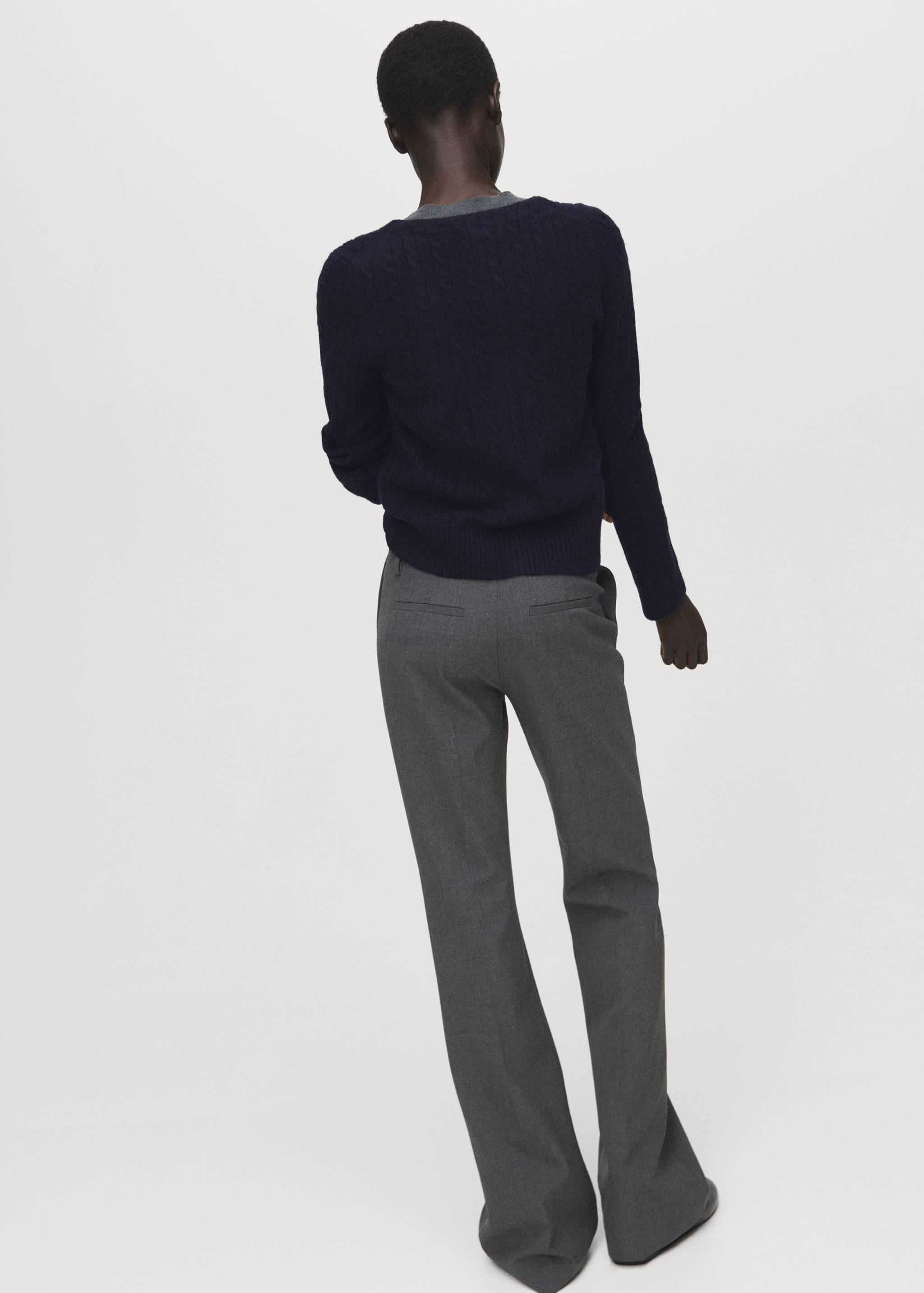 Knitted braided cardigan - Reverse of the article
