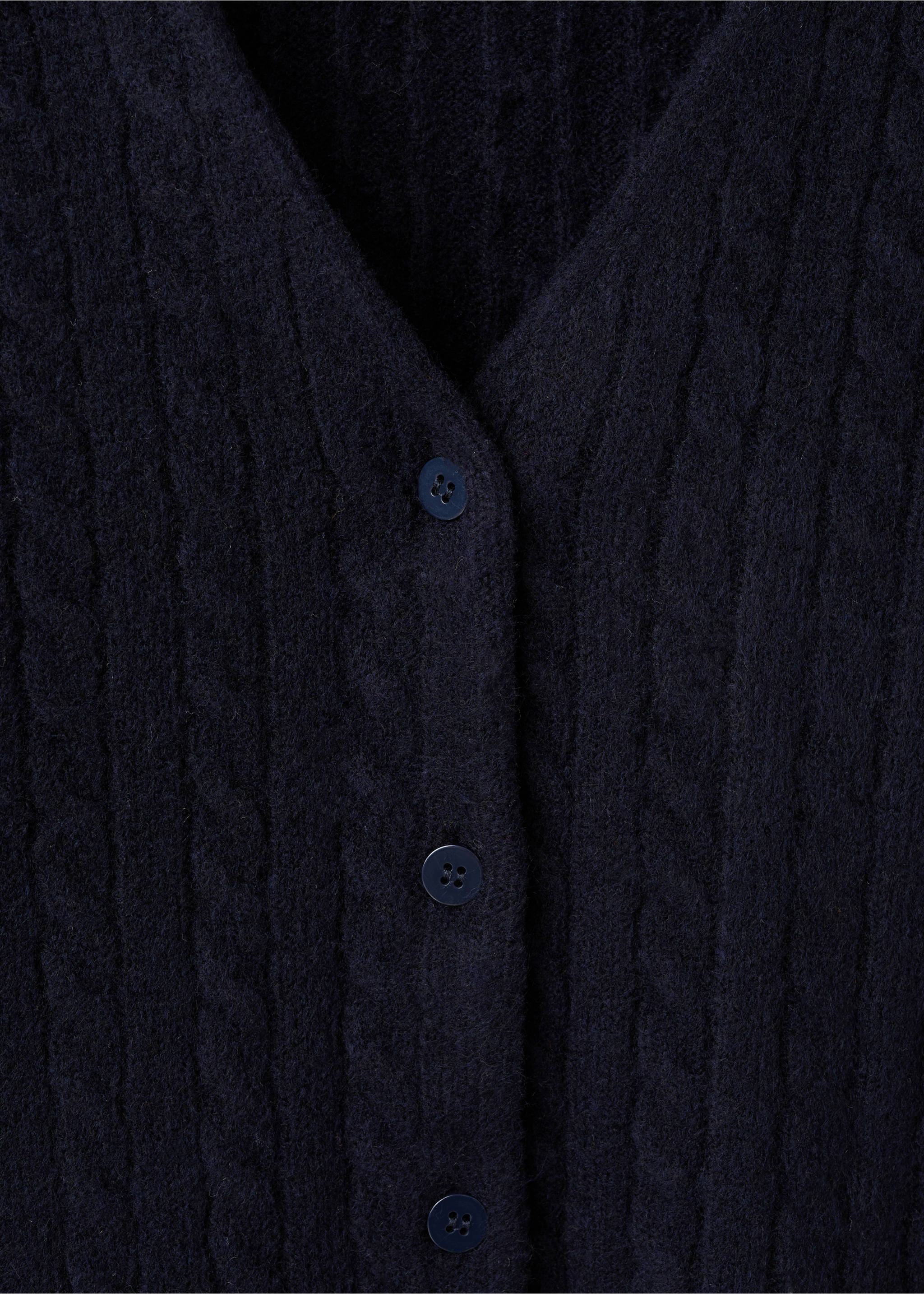 Knitted braided cardigan - Details of the article 8, Dark Navy. Ref: 17037782-00.