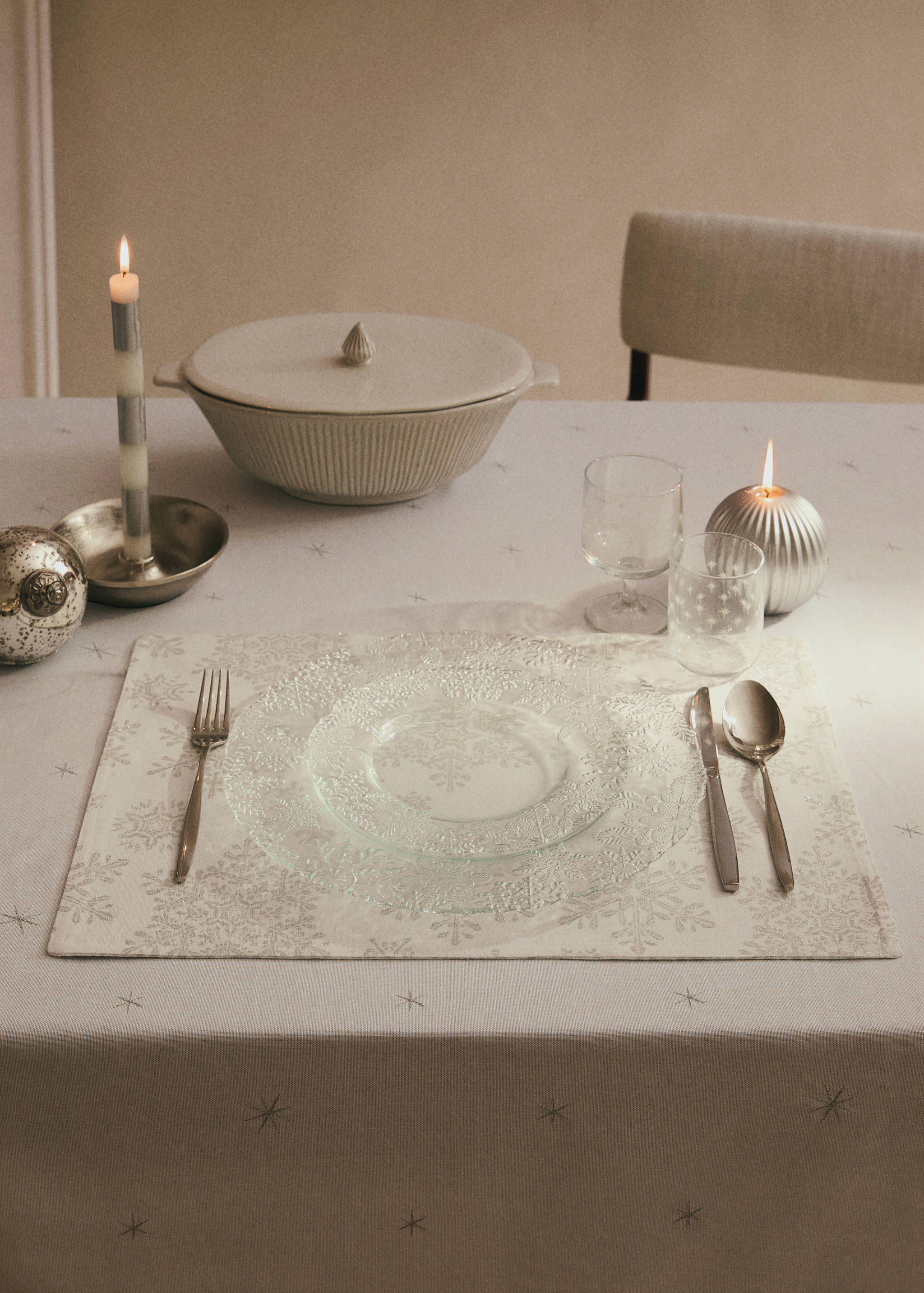 100% cotton placemat with Christmas motif - General plane