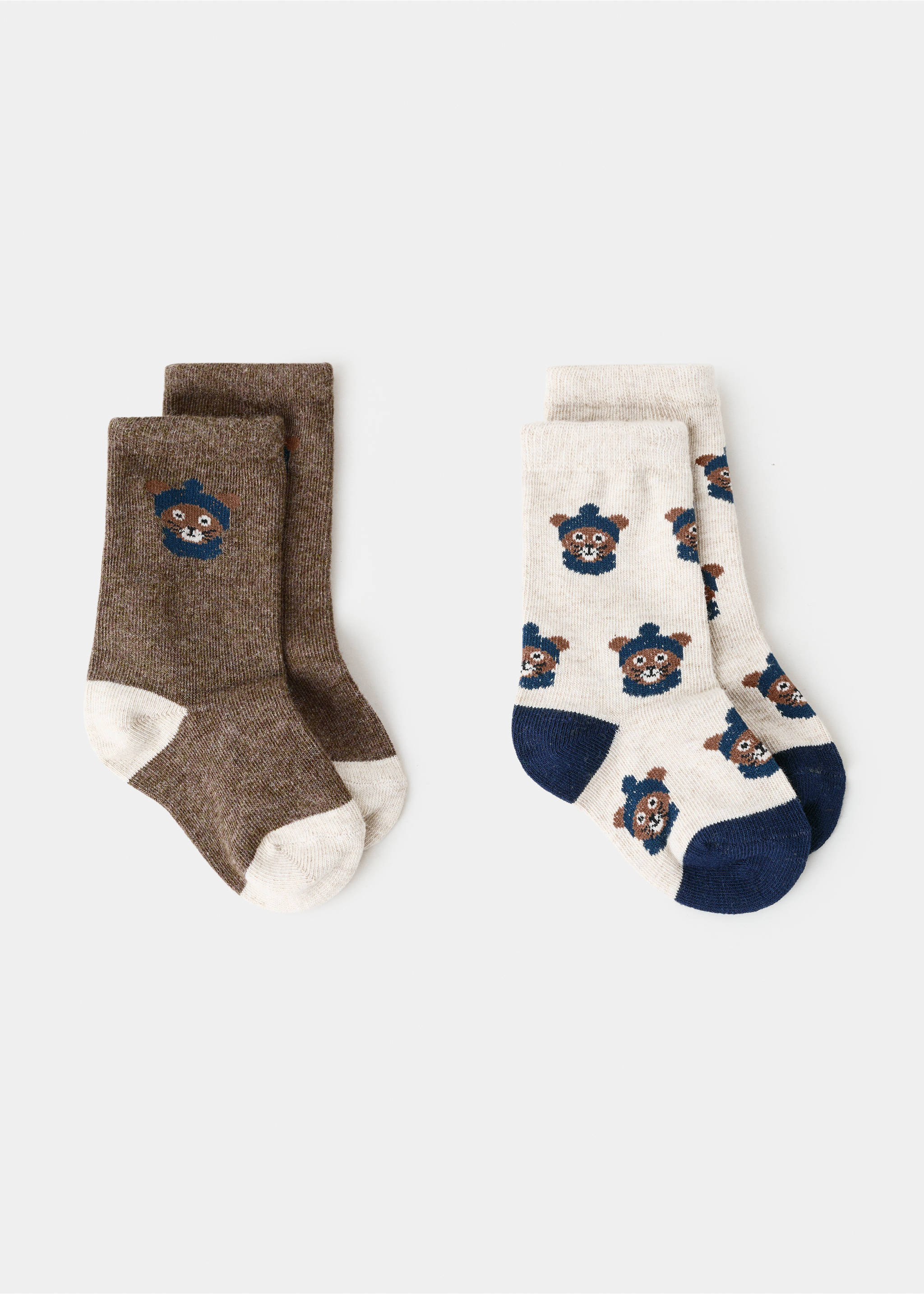 2 pack patterned socks - Article without model, Caramel. Ref: 17037797-00.