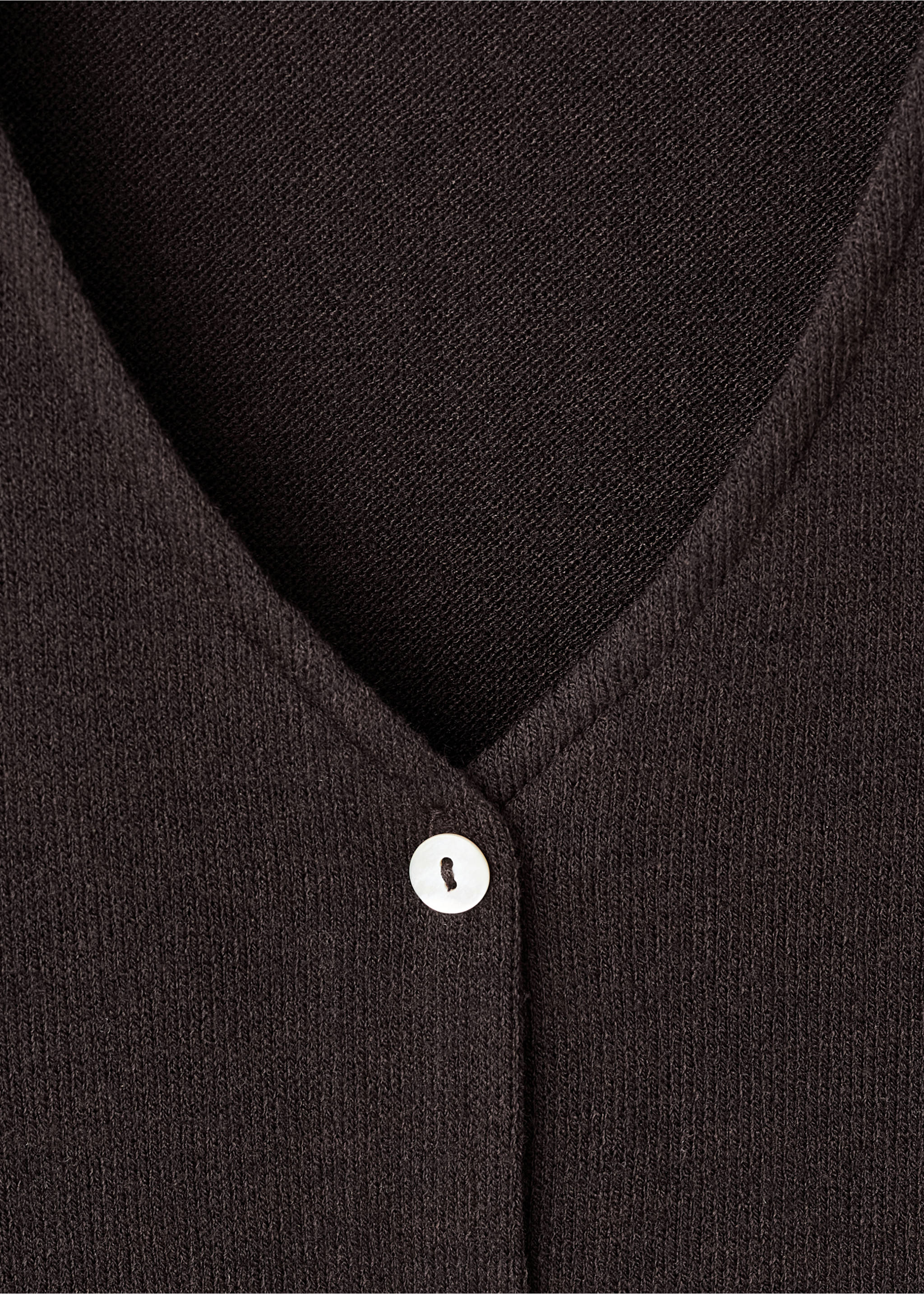 Knitted cardigan with bow - Details of the article 8, Brown. Ref: 17037802-00.