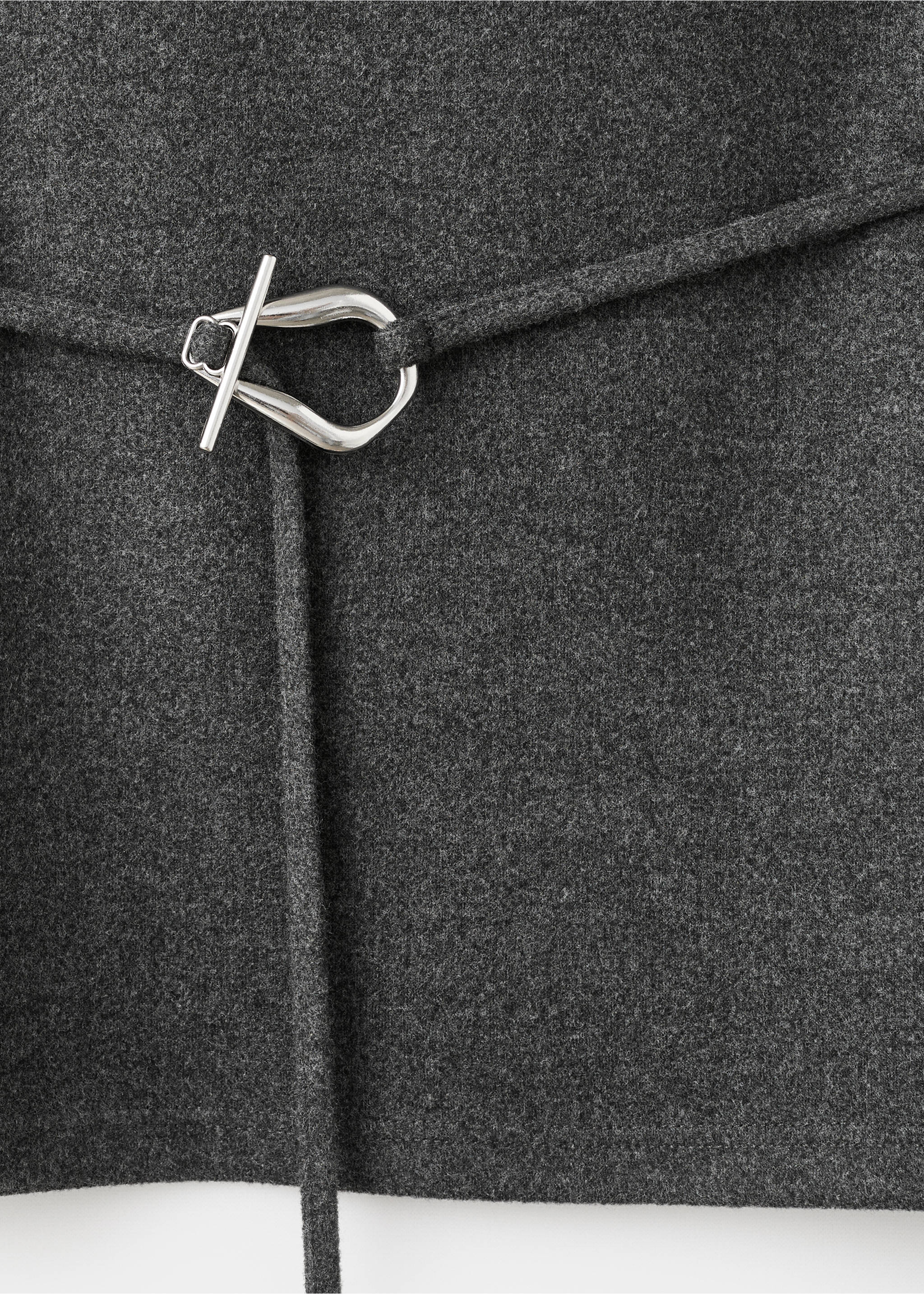 Turtleneck top with belt - Details of the article 8, Medium Heather Grey. Ref: 17037803-00.