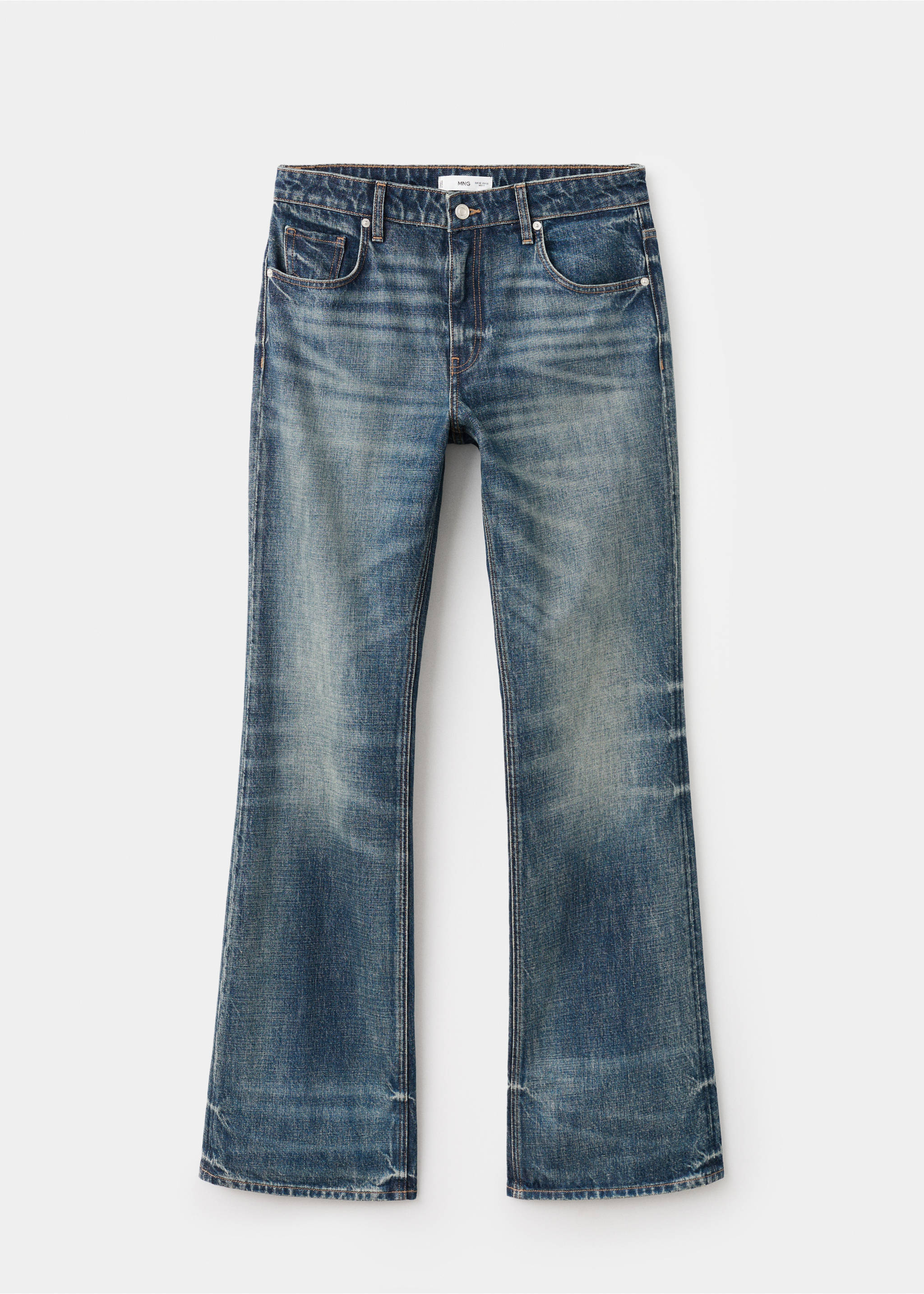 Jean flare taille mi-haute - Article sans modèle, Bleu foncé vintage. Ref: 17037812-00.