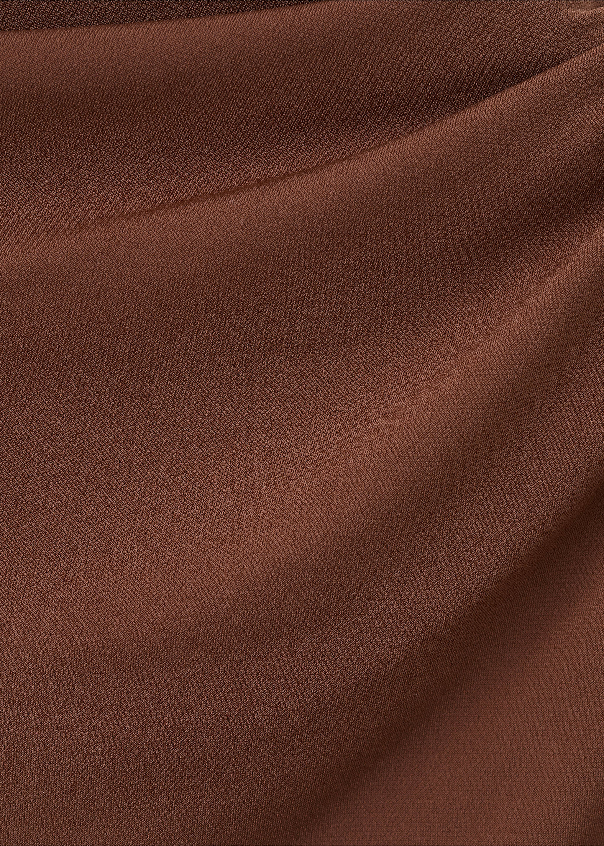 Draped fitted t-shirt - Details of the article 8, Brown. Ref: 17037818-00.