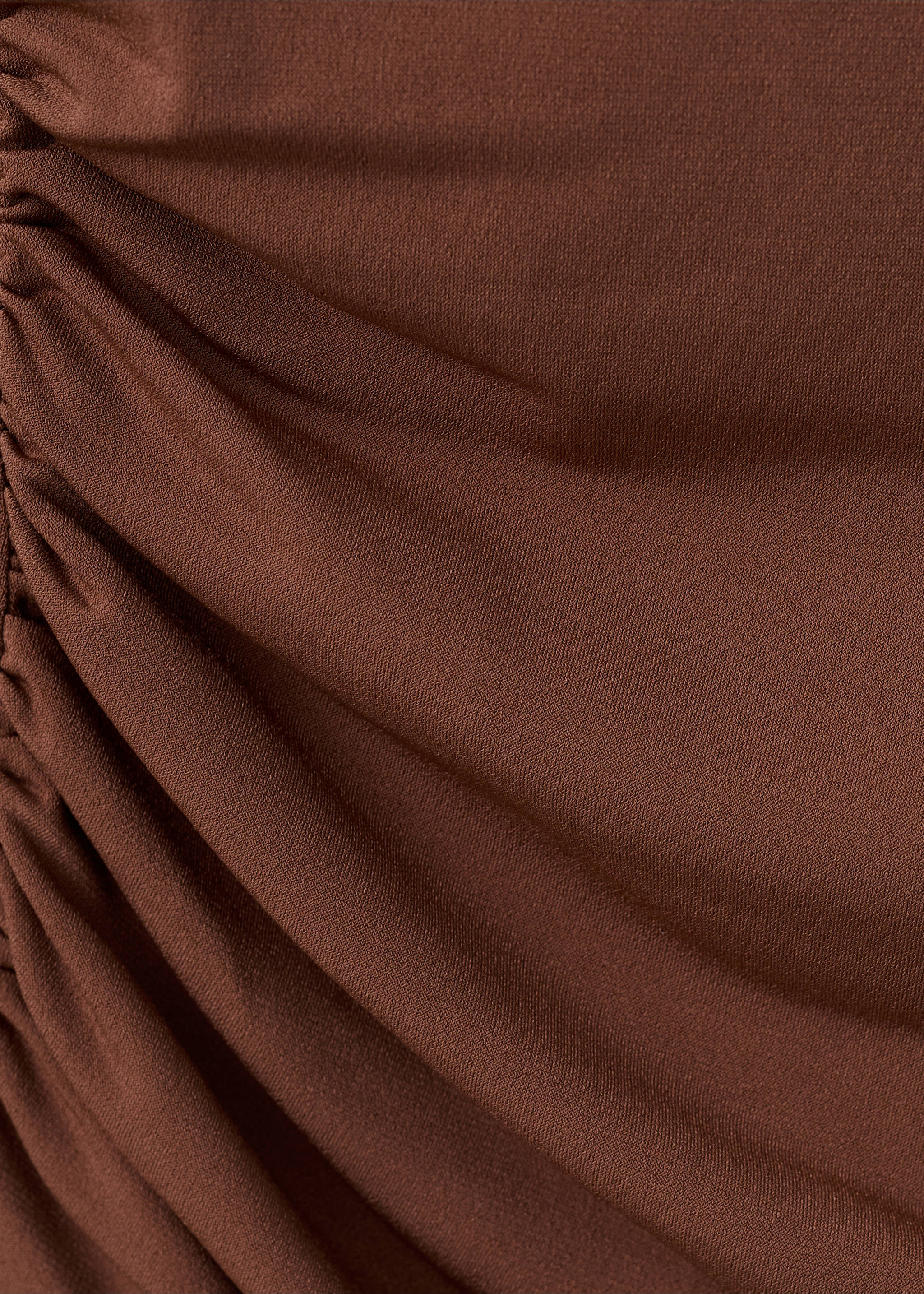 Draped fitted t-shirt - Details of the article 0, Brown. Ref: 17037818-00.