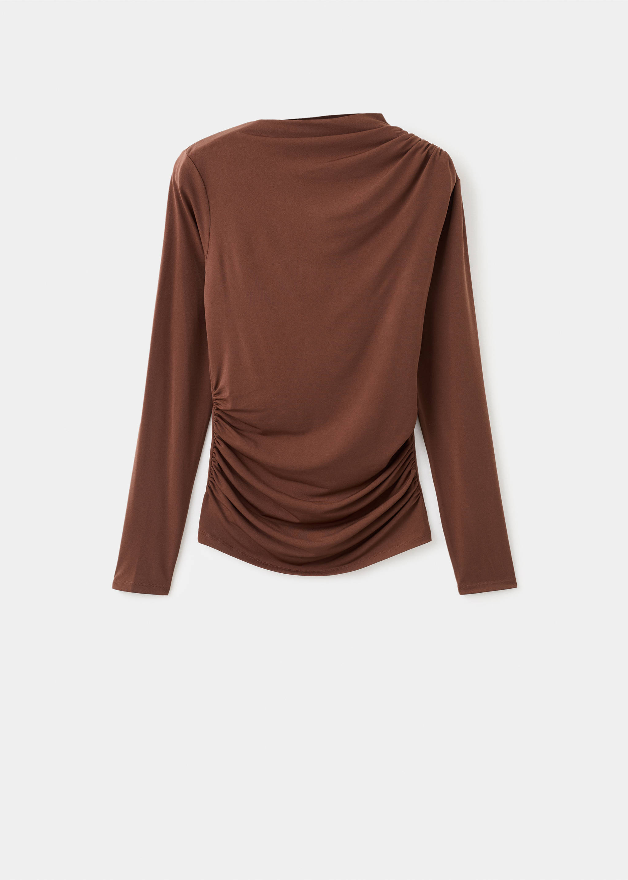 Draped fitted t-shirt - Article without model, Brown. Ref: 17037818-00.