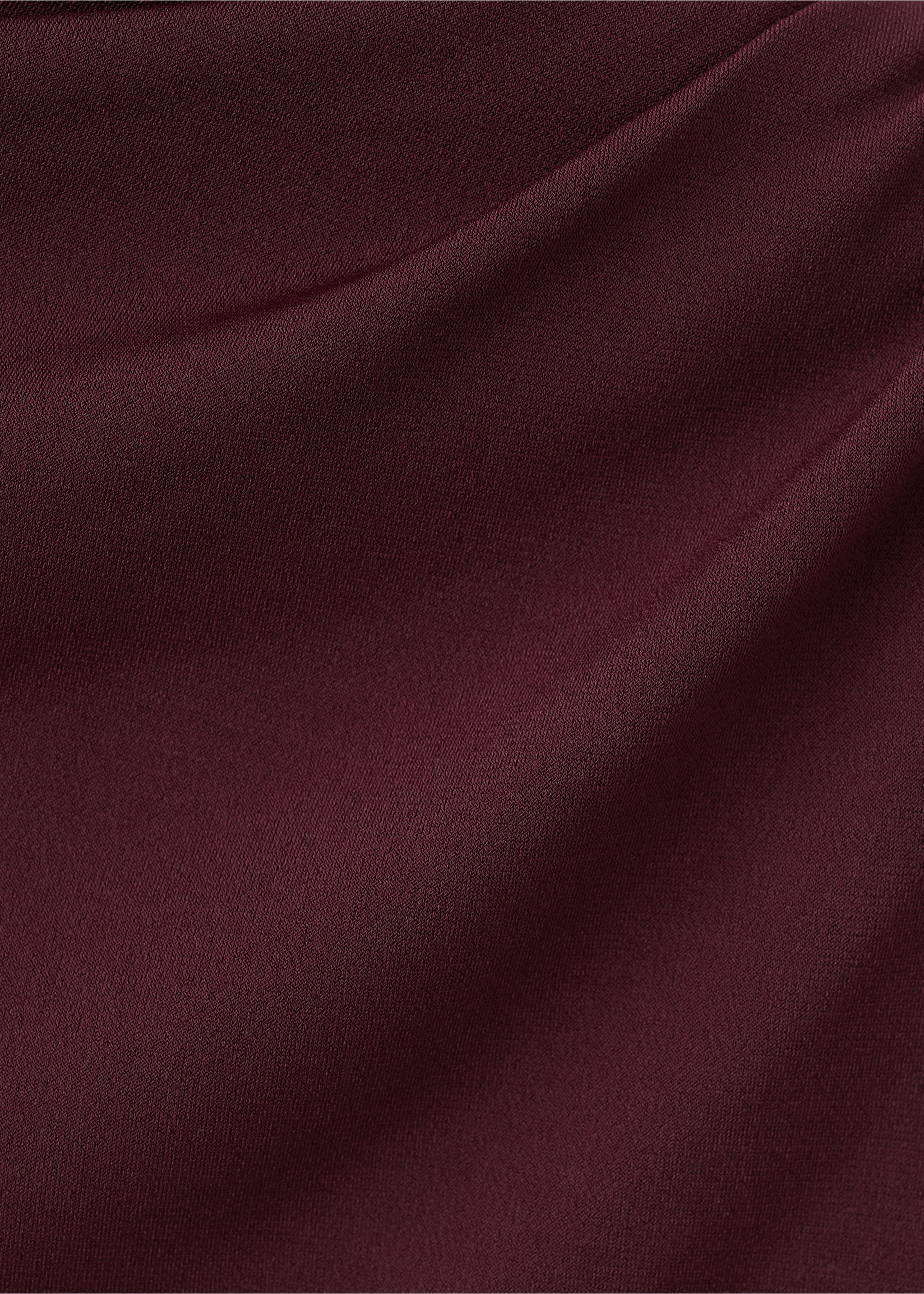 Draped fitted t-shirt - Details of the article 8, Burgundy. Ref: 17037818-00.