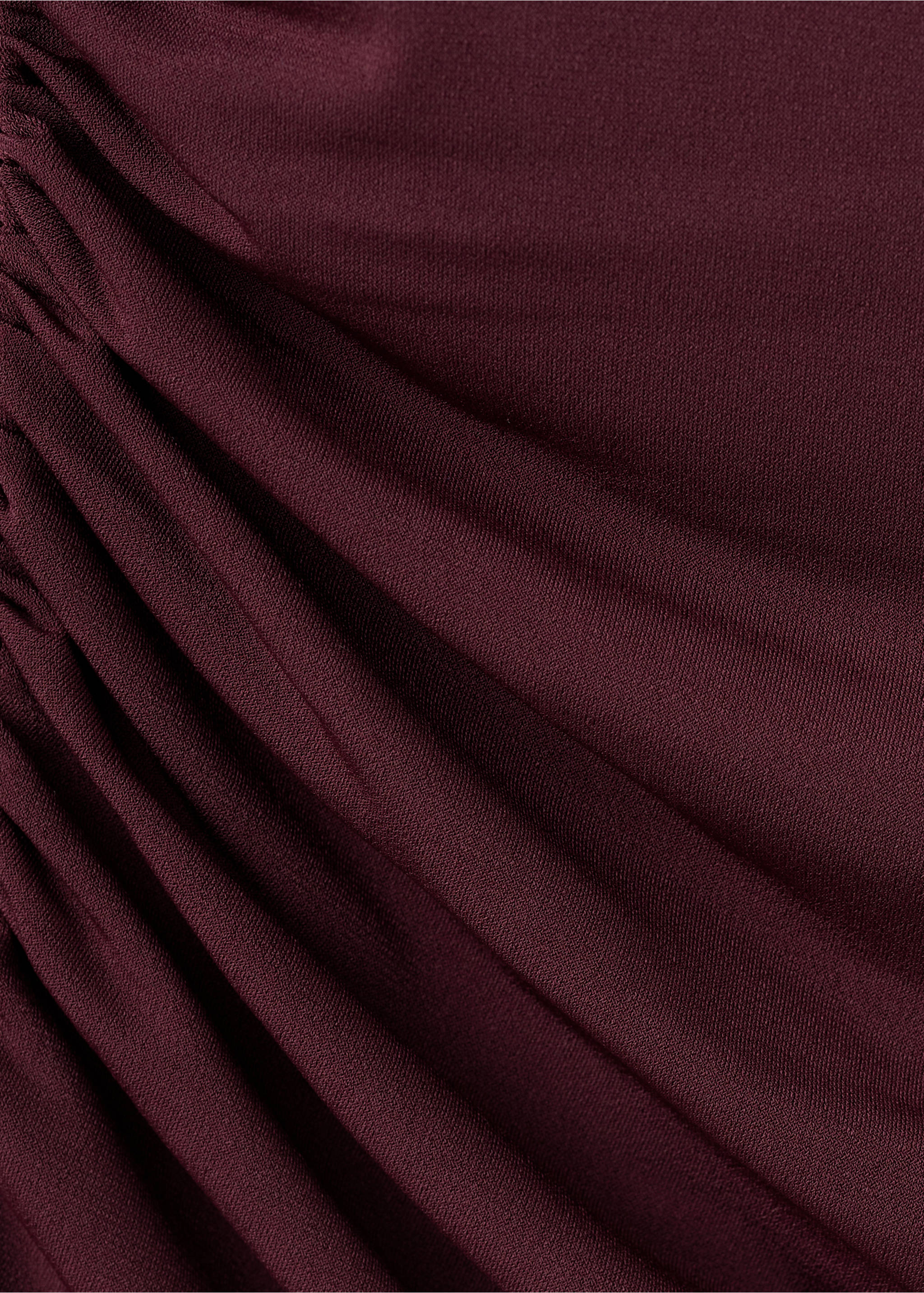 Draped fitted t-shirt - Details of the article 0, Burgundy. Ref: 17037818-00.