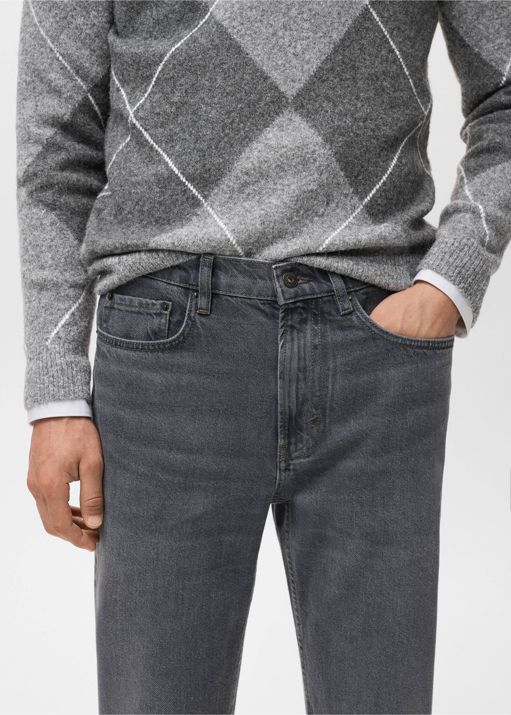 Lori tapered-fit jeans - Details of the article 1, Denim Grey. Ref: 17037884-00.